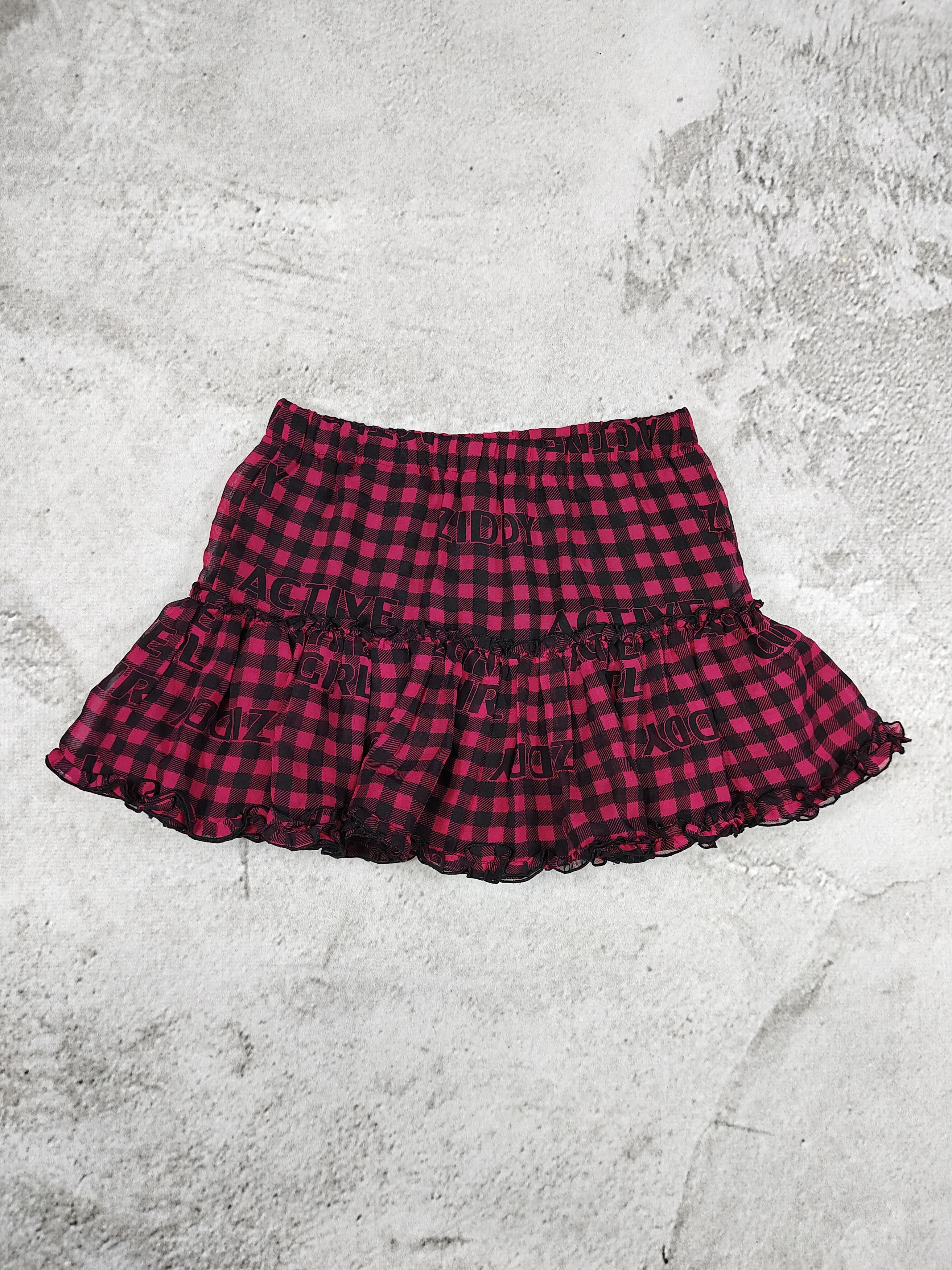 Japanese Brand ZIDDY🇯🇵 Flowy Harajuku Punk Kawaii Gingham Ruffle Skort Size 30" / US 8 / IT 44 - 5 Thumbnail