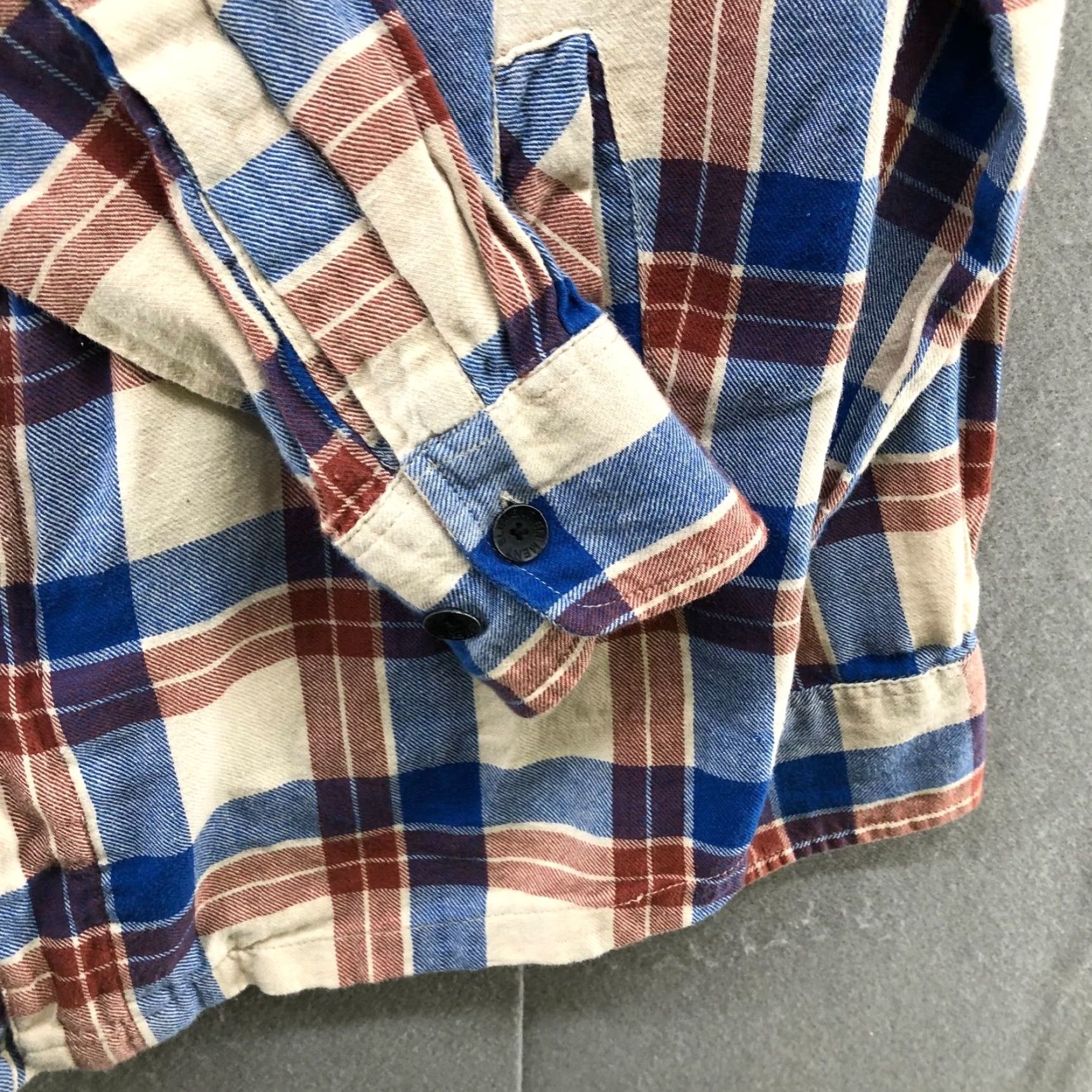 Element VINTAGE Element Shirt Jacket Men S Hooded Flannel Shacket Blue Beige Plaid Zip Winter Outdoor Chore Jacket Mens S Size US S / EU 44-46 / 1 - 7 Thumbnail