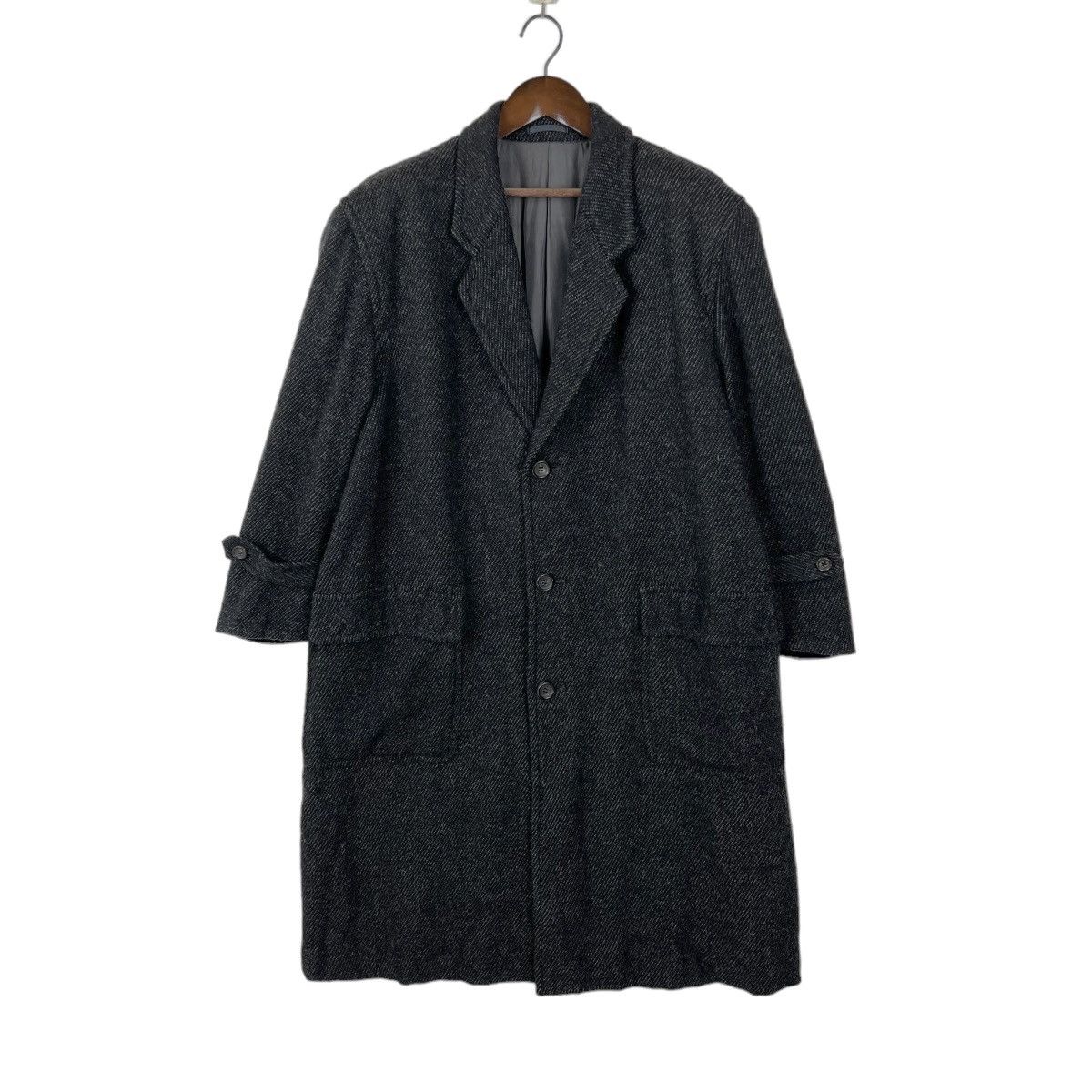 Comme des Garcons Homme Vintage 1988 CDG Homme Wool Tweed Overcoat - Size Medium Size US M / EU 48-50 / 2 - 2 Thumbnail
