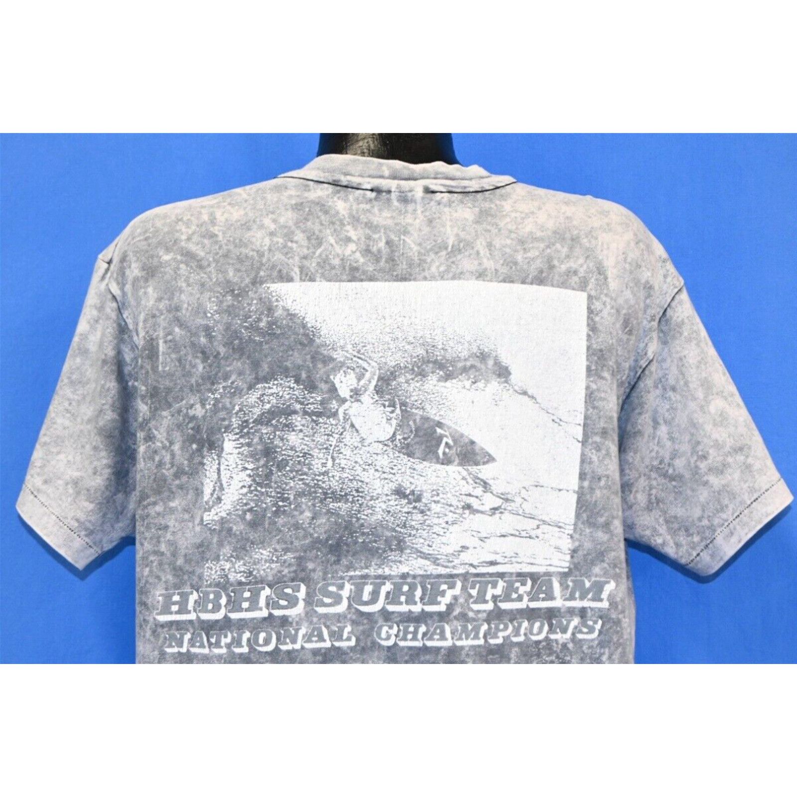 image of Vintage 90's Huntington Beach Ca Hbhs Surf Team Champs Surf & Sport T-Shirt XL in White, Men's