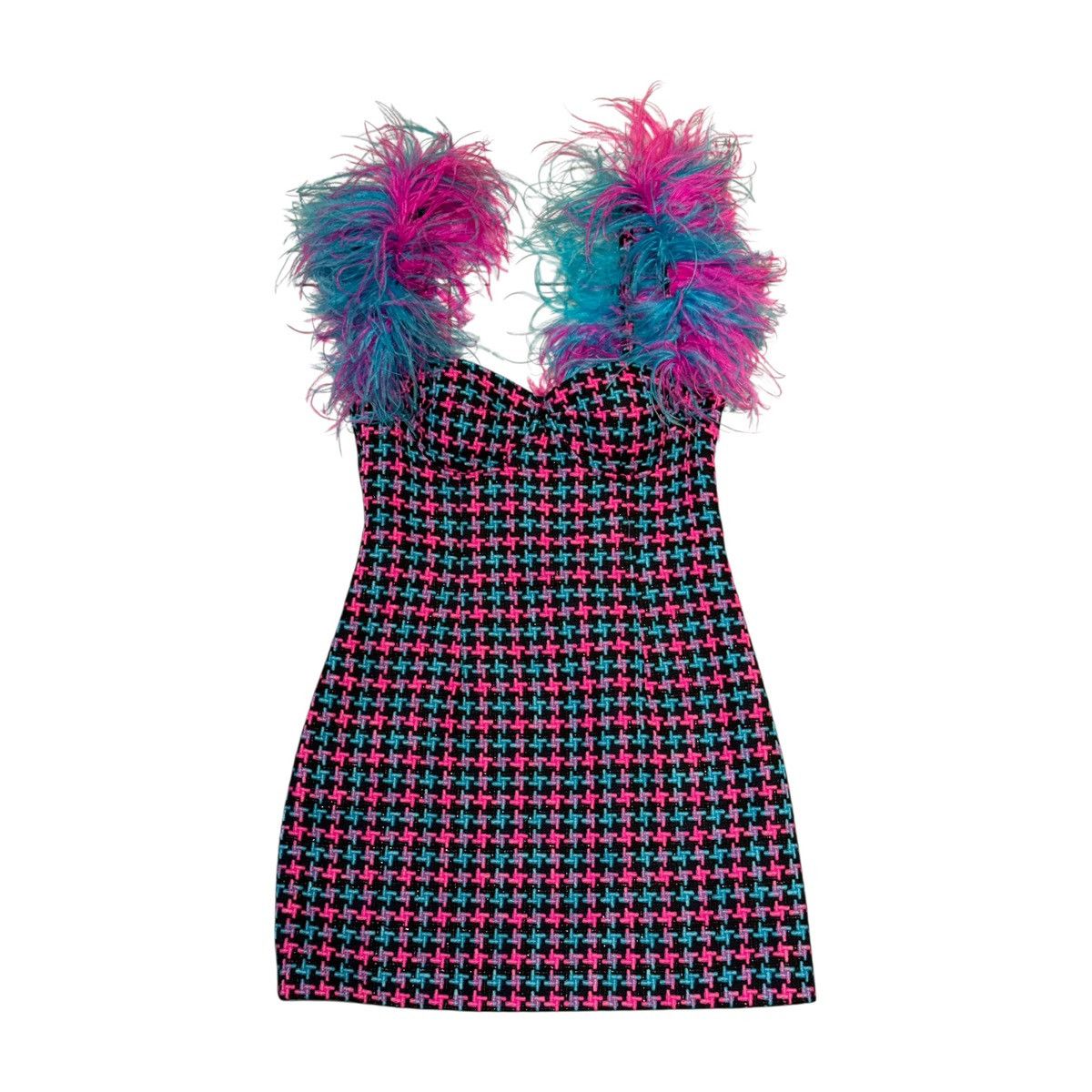 Area Feather Strap Mini Dress Size M / US 6-8 / IT 42-44 - 1 Thumbnail