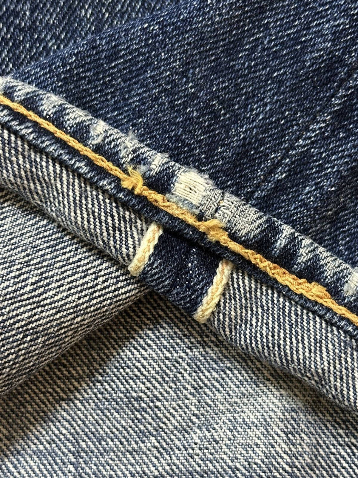 Denime Vintage Japan Denime Selvage Blue Faded Wash Distress Jeans Size US 29 - 11 Thumbnail
