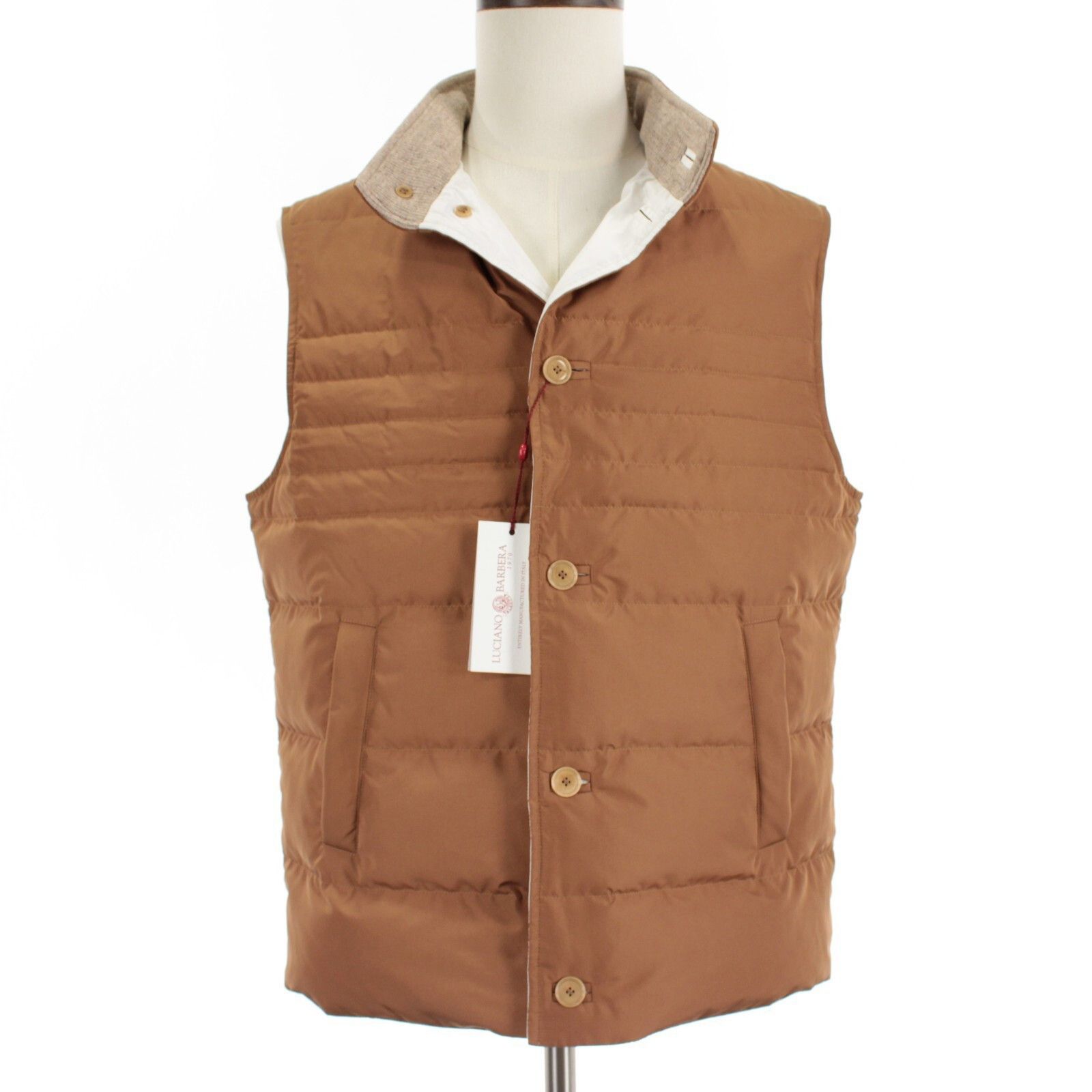 Luciano Barbera Luciano Barbera Vest Size L US In Brown Polyester Size US L / EU 52-54 / 3 - 1 Thumbnail