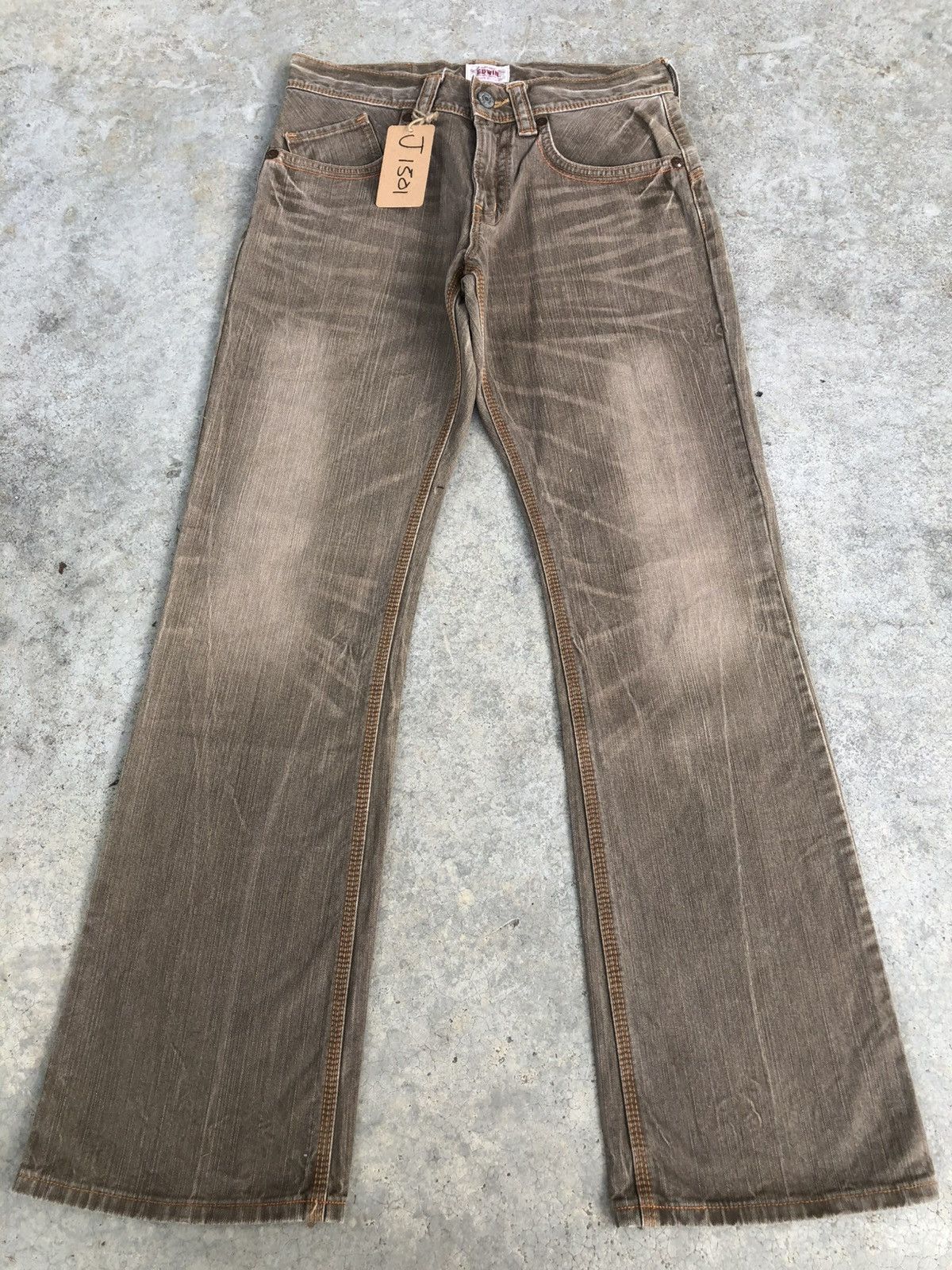 If Six Was Nine Japanese Edwin Exclusive Flared Jeans Bootcut Distressed Size US 31 - 2 Thumbnail