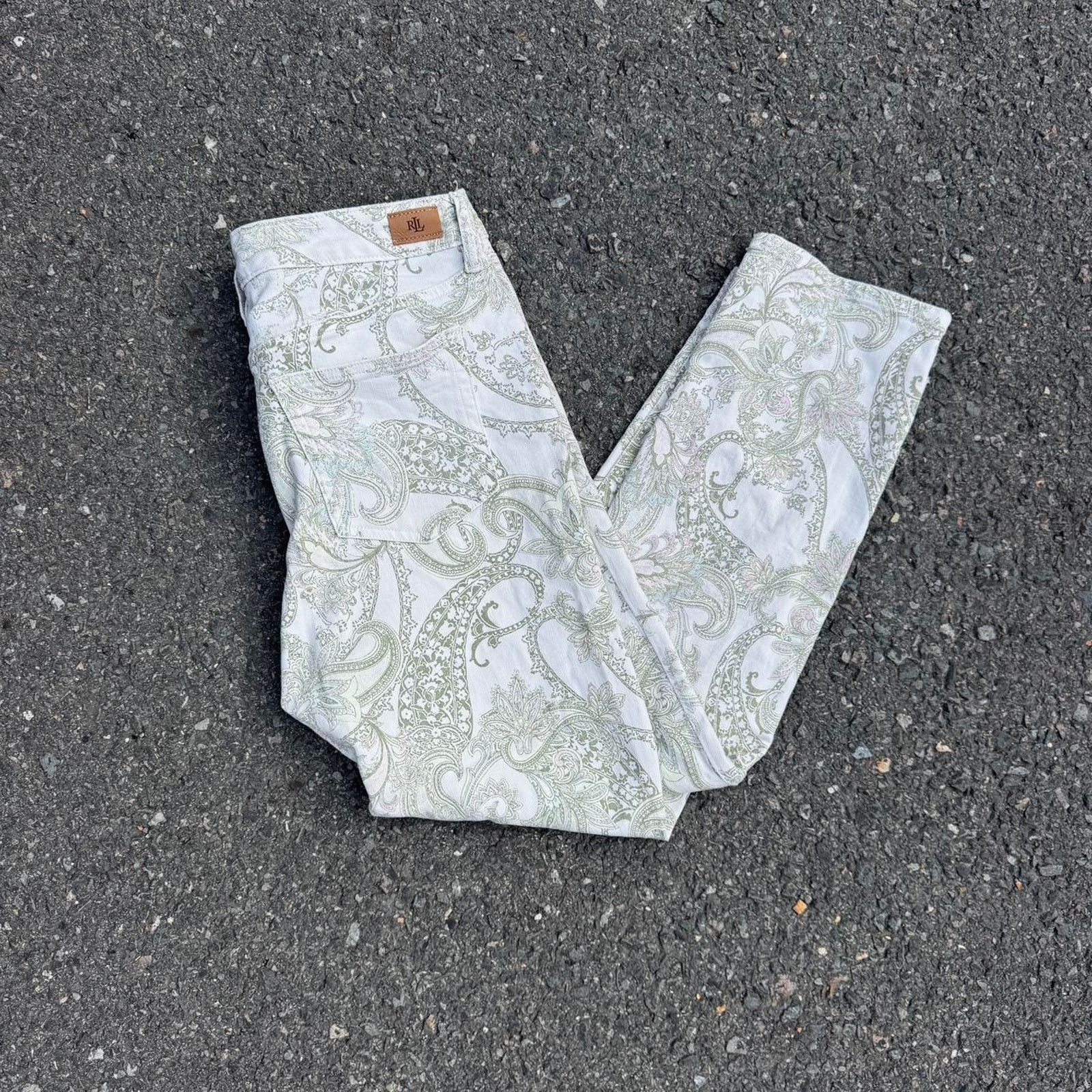 Ralph Lauren Ralph Lauren Women’s White Floral Jeans – Size 8 Size 30" / US 8 / IT 44 - 1 Thumbnail