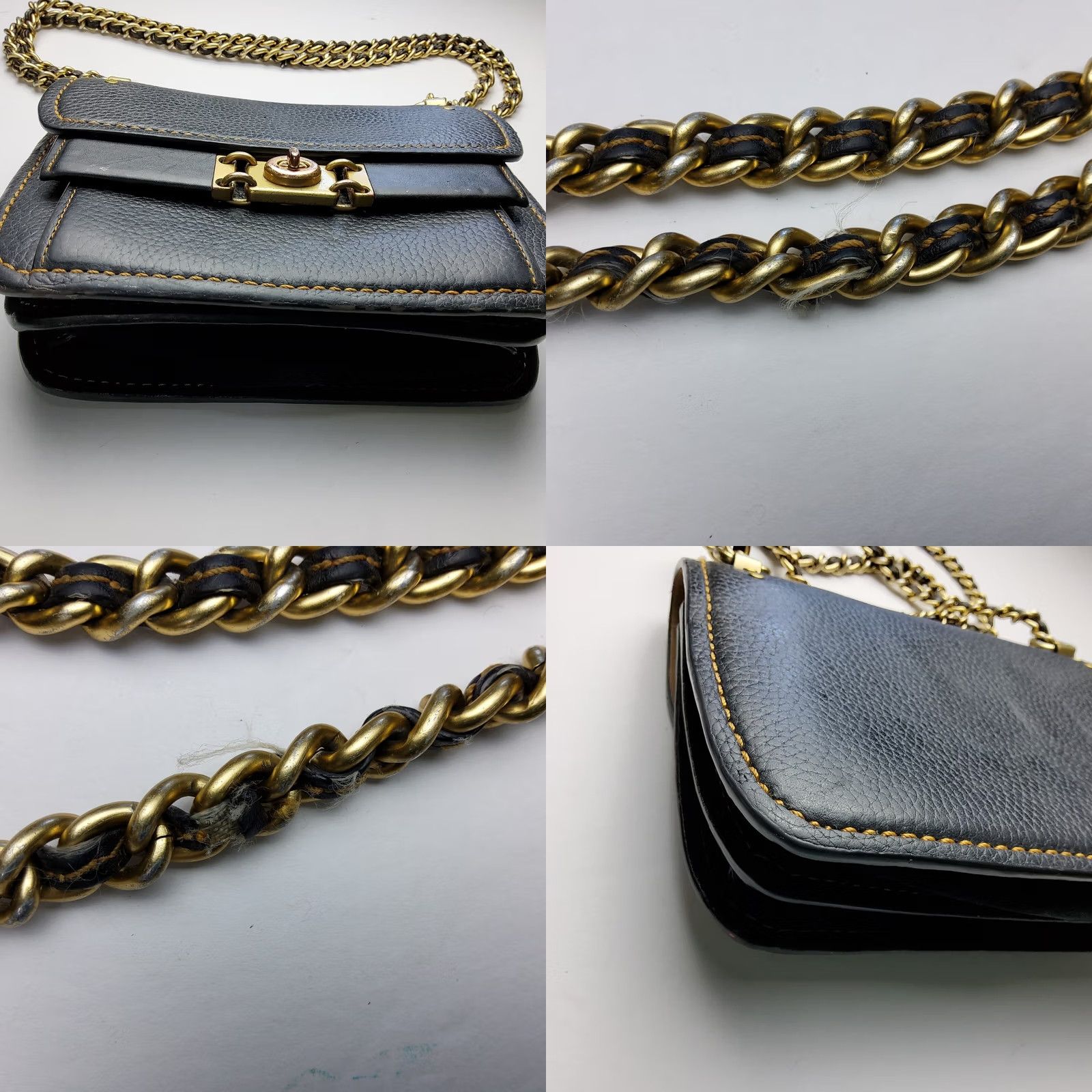 Coach Coach Troupe Crossbody Bag Purse - Black Leather Pebbled 16.5cm x 22cm Small Handbag Womens Vintage: No, 1941 Theme, Brass Hardware Size ONE SIZE - 8 Thumbnail