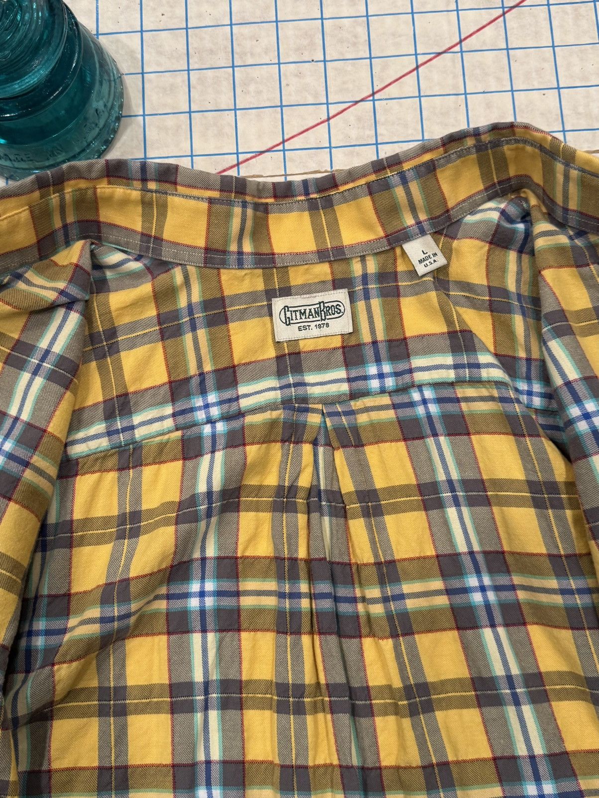 Gitman Bros. Gitman Bros Yellow Plaid Button Up Shirt Mens Size Large Size US L / EU 52-54 / 3 - 7 Thumbnail