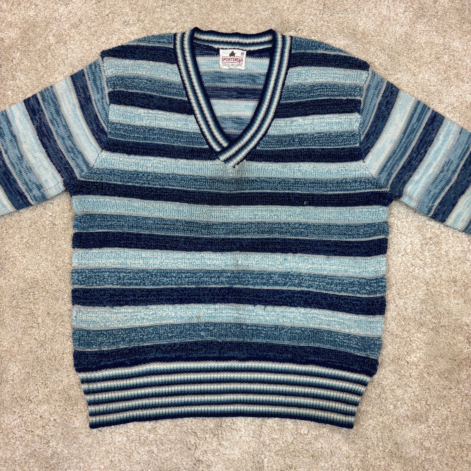 Vintage Vintage 60s 70s Buffalo Knitting Mills Terry Sweater Medium Size US M / EU 48-50 / 2 - 2 Thumbnail