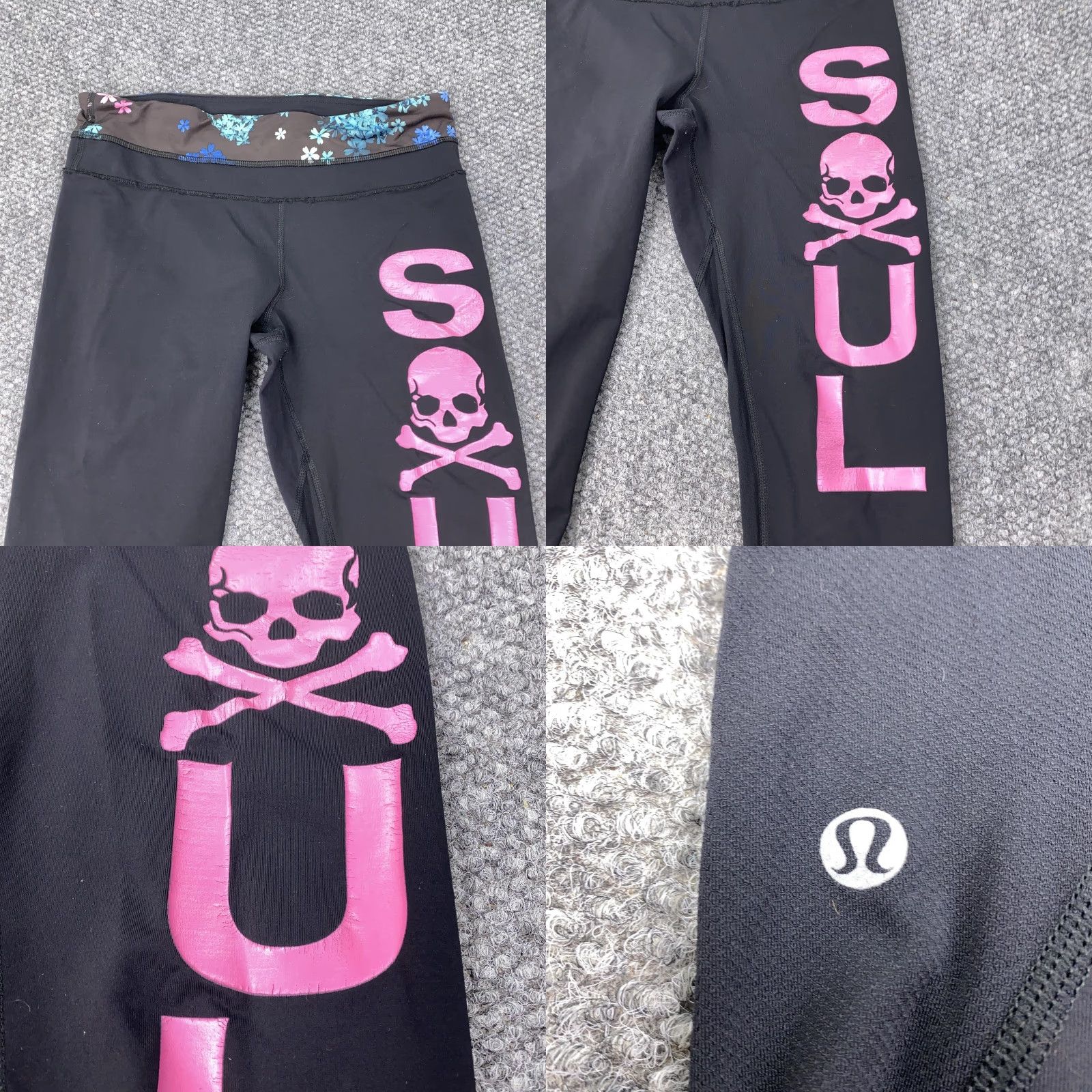 Lululemon Lululemon Run Inspire Capri Pants Womens 6 Black SoulCycle Pink Graphic Size 28" / US 6 / IT 42 - 8 Thumbnail
