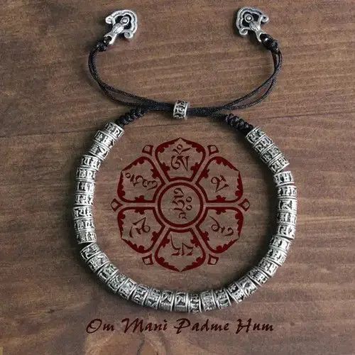 VIBE Buddhist Bracelet Gothic Tibetan Punk Religious Beads Size ONE SIZE - 2 Thumbnail