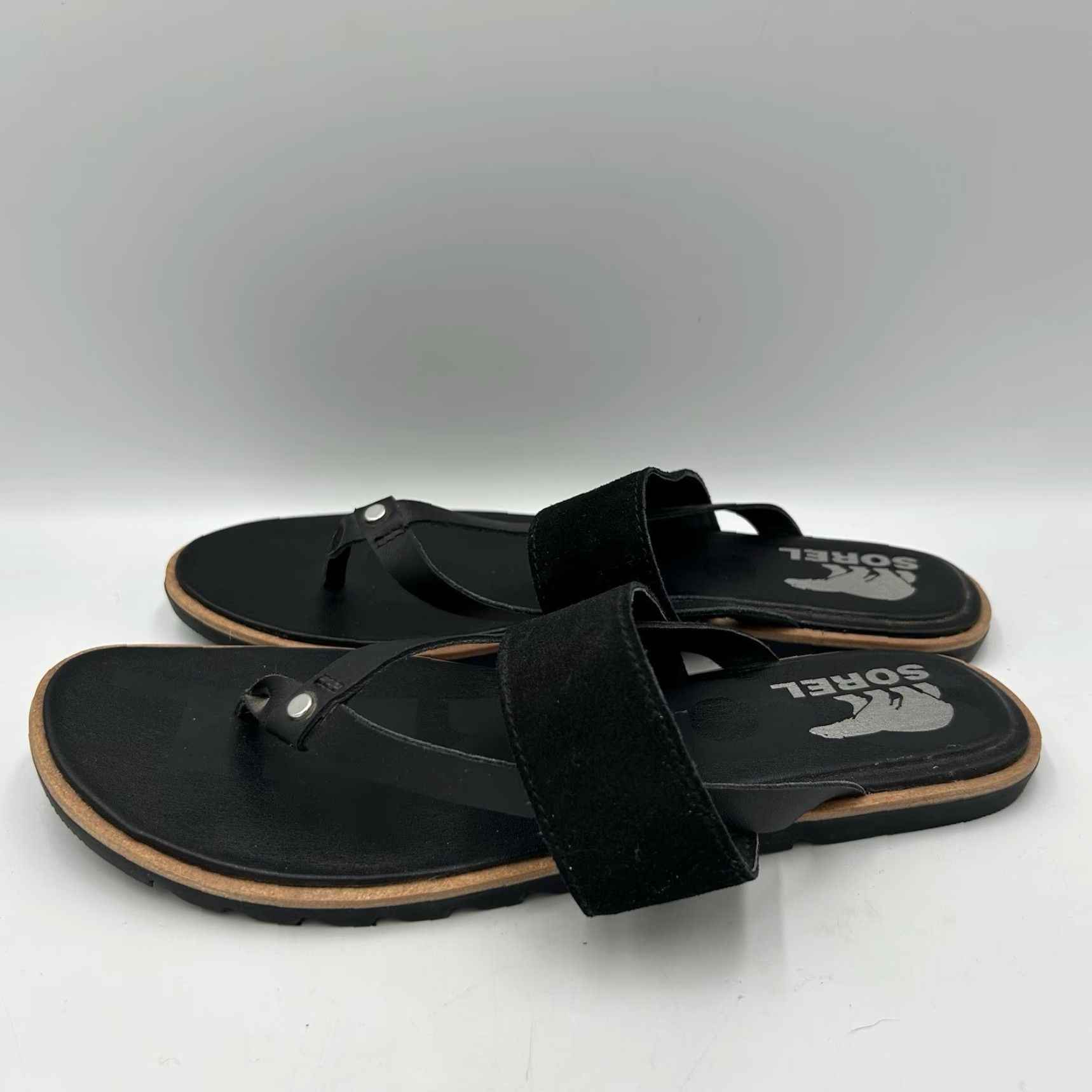 SOREL Sorel Sandal Thong Flip Flop Black Womens Size 9.5 Easy Ella II Sandal Womens Black 9.5 Size US 10 / IT 40 - 4 Thumbnail