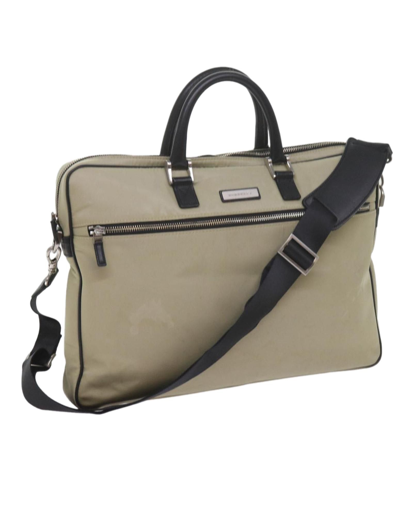 image of Burberry Beige Nylon 2-Way Hand Bag With Shoulder Strap, Women's