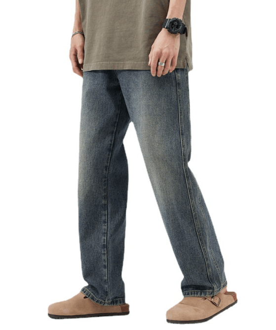 Japanese Brand × Jean Men's straight wide-leg casual distressed mid-rise jeans Size US 32 / EU 48 - 5 Thumbnail
