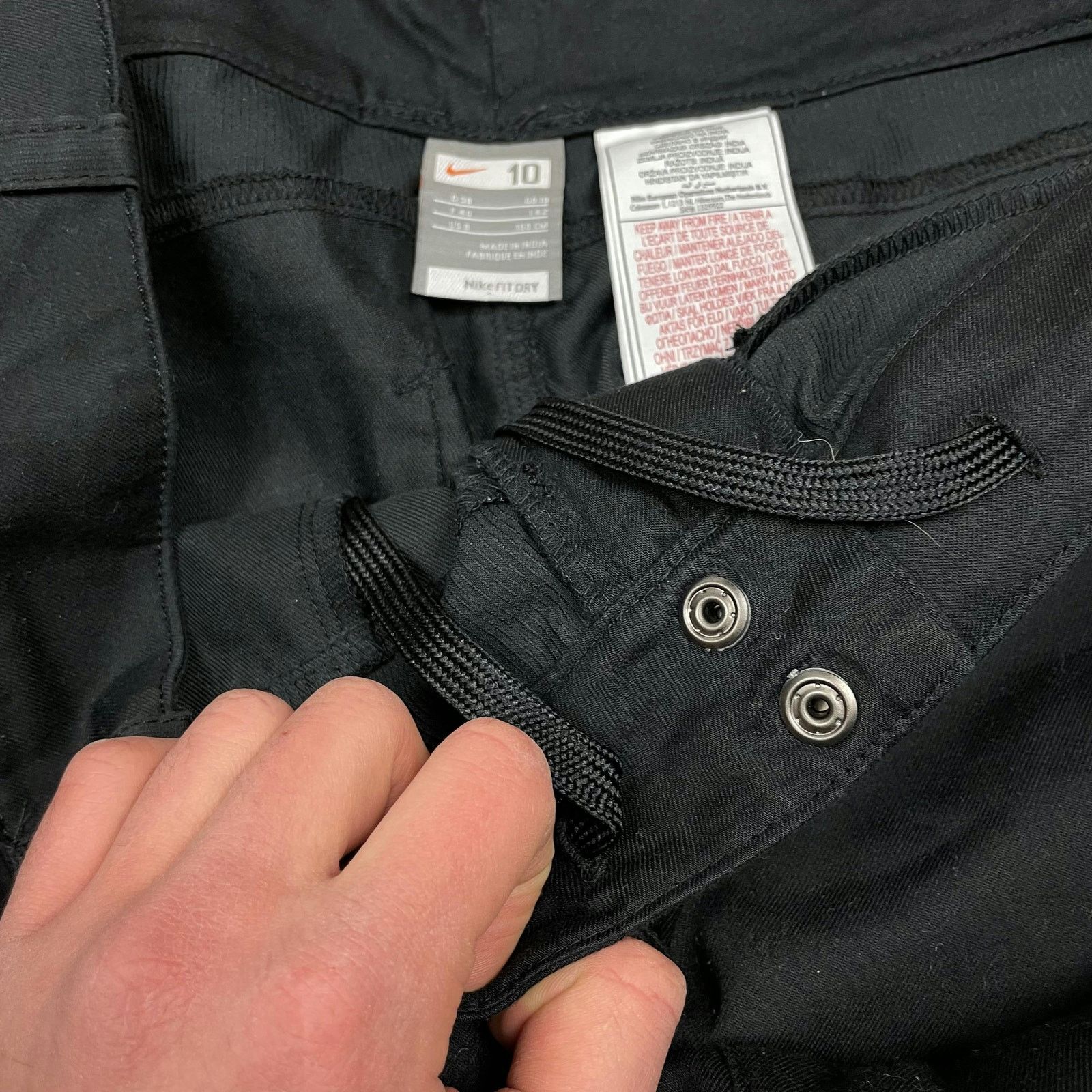 Nike × Vintage Nike Fit Dry Womens Black Swoosh Pockets Drawstring Pants 10 Size 30" / US 8 / IT 44 - 11 Thumbnail