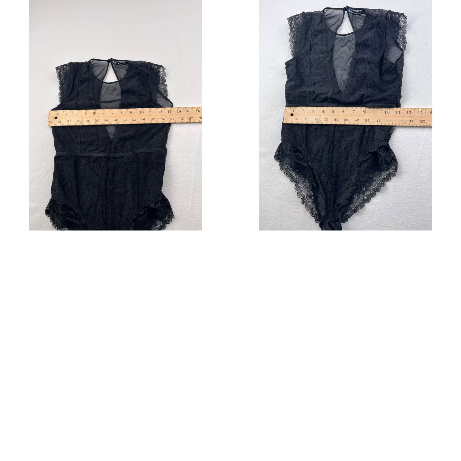 Brandy Melville Brandy Melville Bodysuit Women S Black Lace Sheer Keyhole Back #6135 Size S / US 4 / IT 40 - 8 Thumbnail