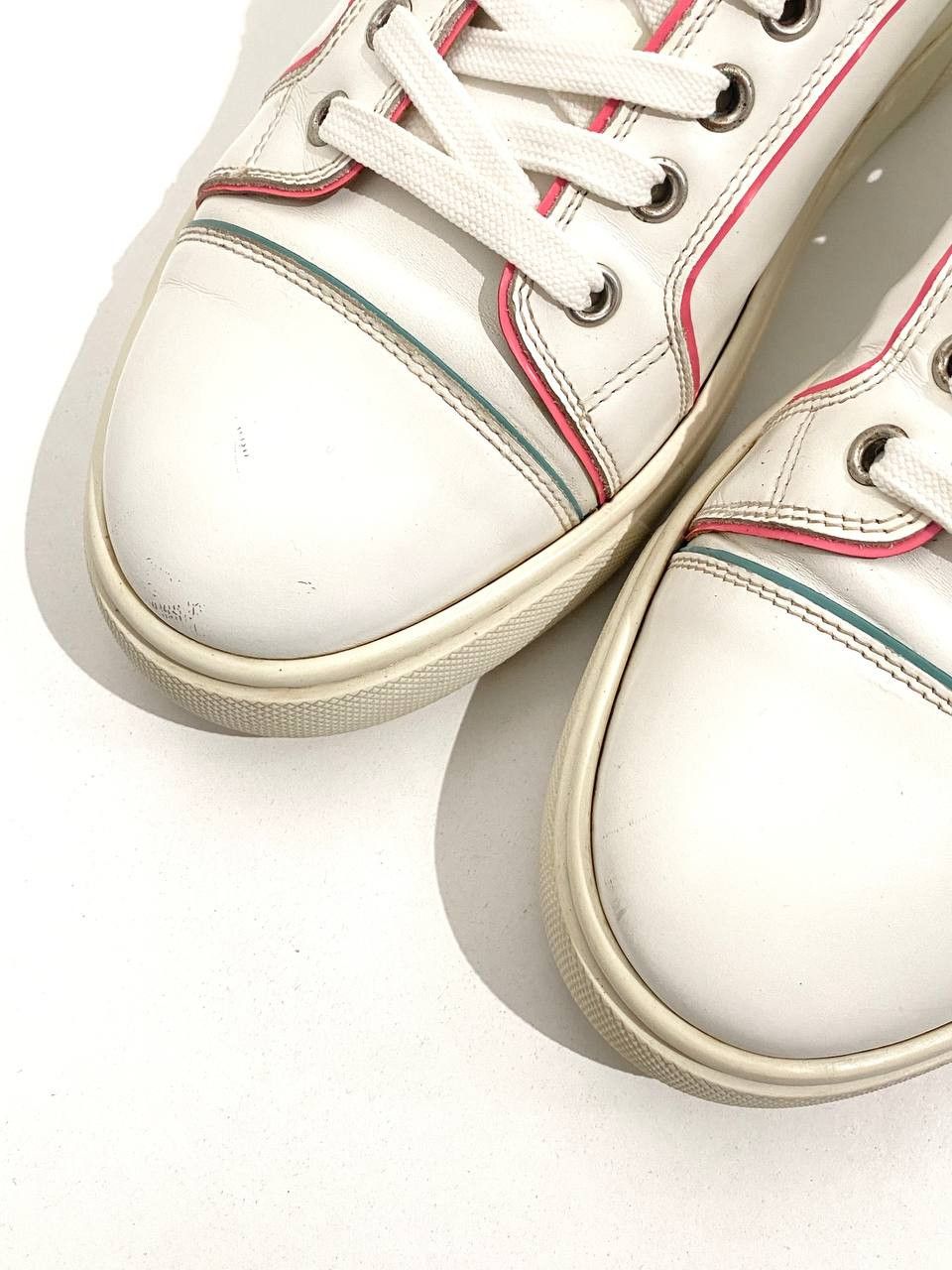 Christian Louboutin Christian Louboutin White Multi Leather Low Top Sneakers Size US 10 / IT 40 - 12 Thumbnail