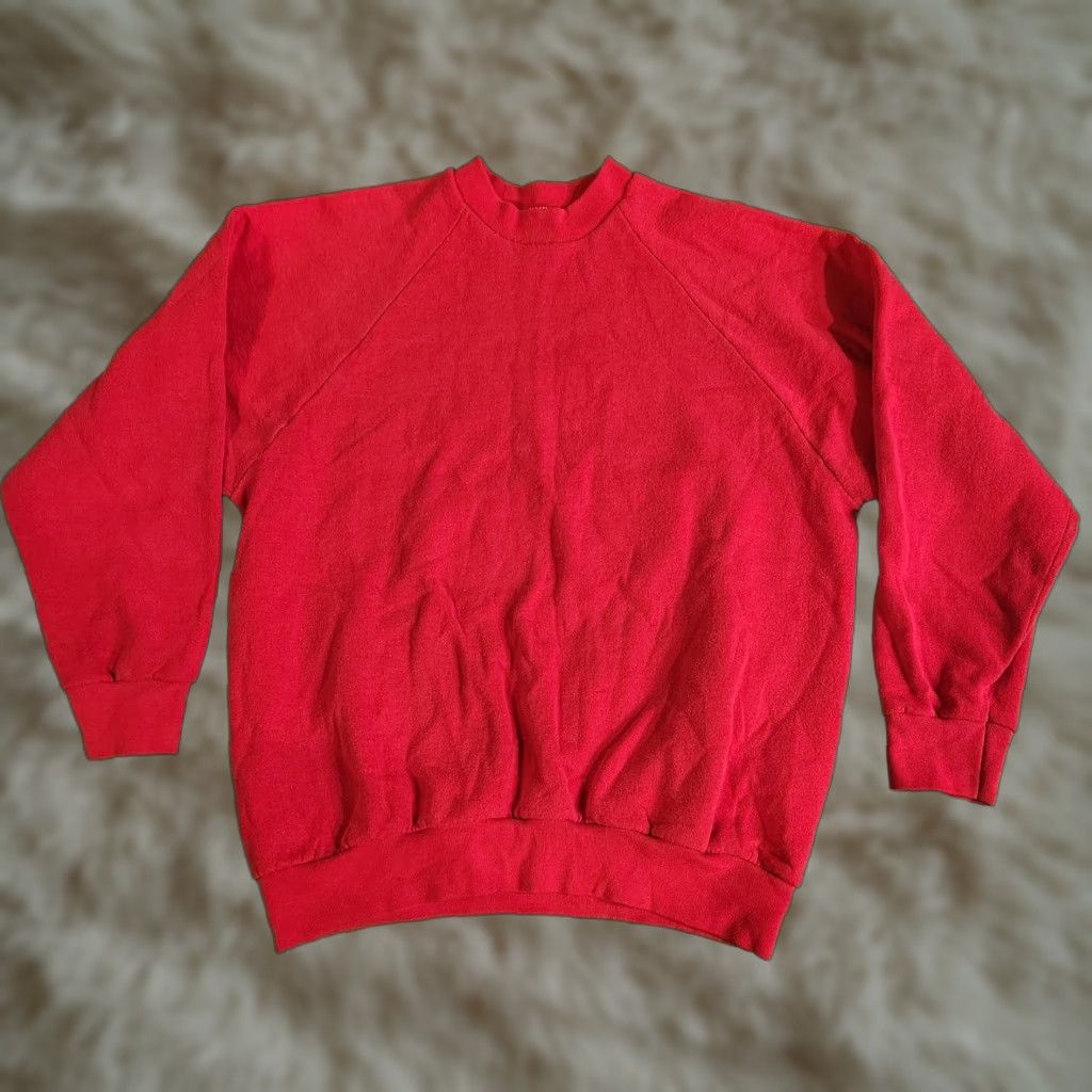 Fruit Of The Loom Vintage Fruit of the Loom Crewneck Sweatshirt Sz XL L Red Men Regular Pullover All Seasons Heavyweight USA Made 90s Retro Hipster Size US L / EU 52-54 / 3 - 1 Thumbnail