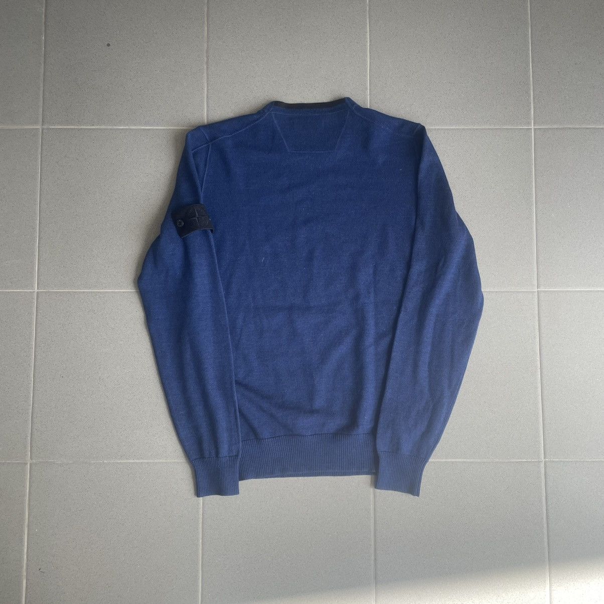 Stone Island × Vintage Stone Island Airbrush Wool Longsleeve Navy Blue L Sweatshirt Size US L / EU 52-54 / 3 - 13 Thumbnail