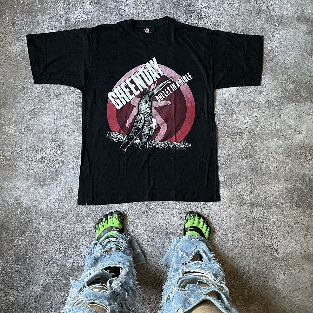 Band Tees Vintage Y2K GREEN 90S DAY CREEPY FACE ABSTRACT XXL Size US XXL / EU 58 / 5 - 1 Thumbnail