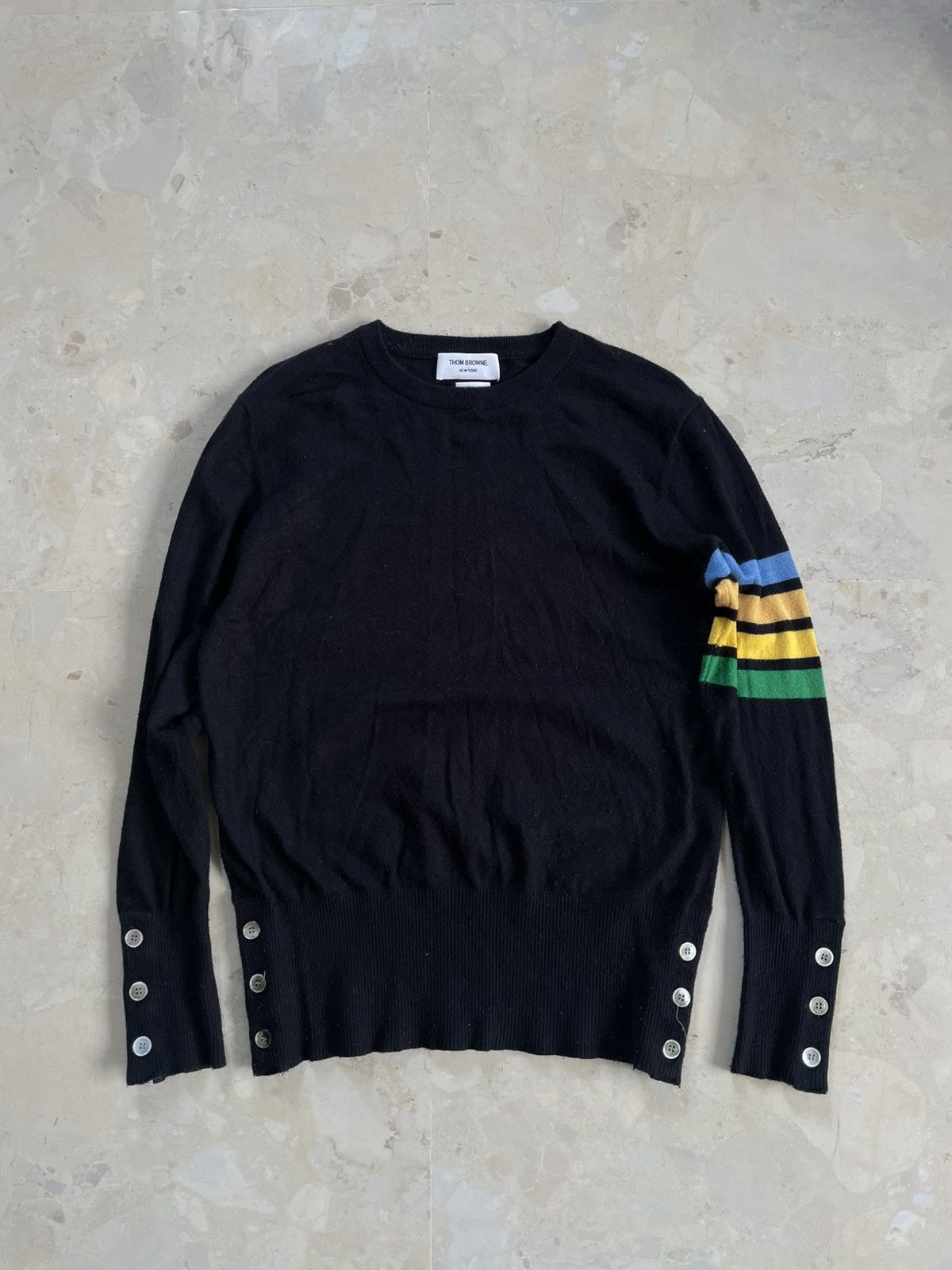 Thom Browne Thom Browne Classic Merino Wool 4-Bar Crewneck Sweater Size US S / EU 44-46 / 1 - 1 Thumbnail