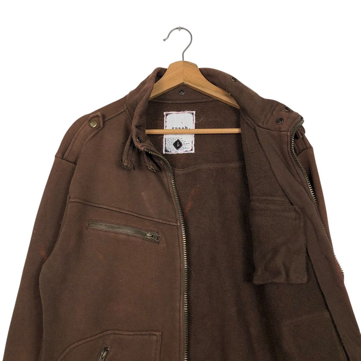 Japanese Brand 🔥VINTAGE BIKER JACKET ASYMETRICAL ZIPPER QUASH ISSEY MIYAKE Size US L / EU 52-54 / 3 - 14 Thumbnail