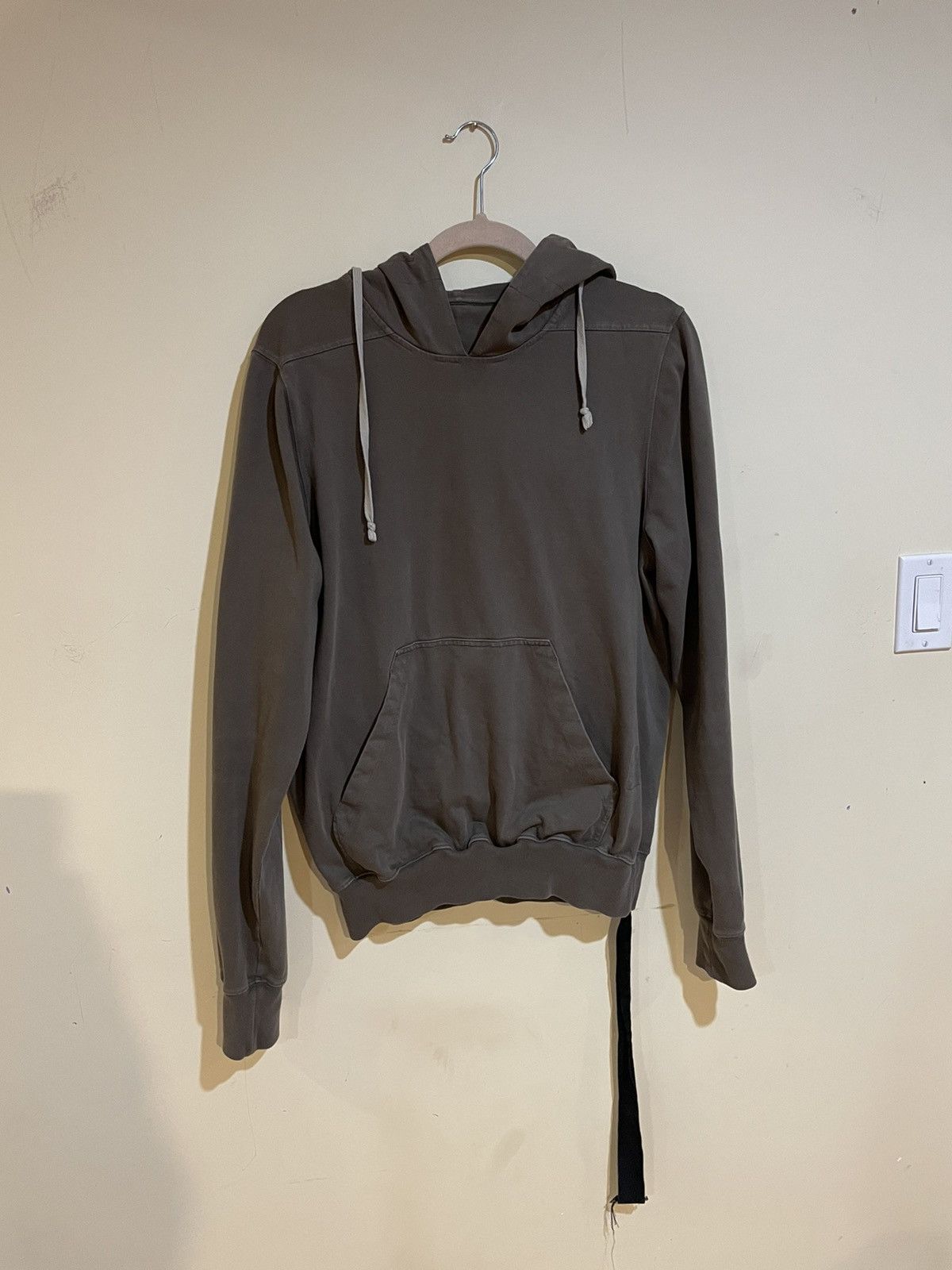 image of Rick Owens Drawstring Hoodie in Brown, Men's (Size Medium)