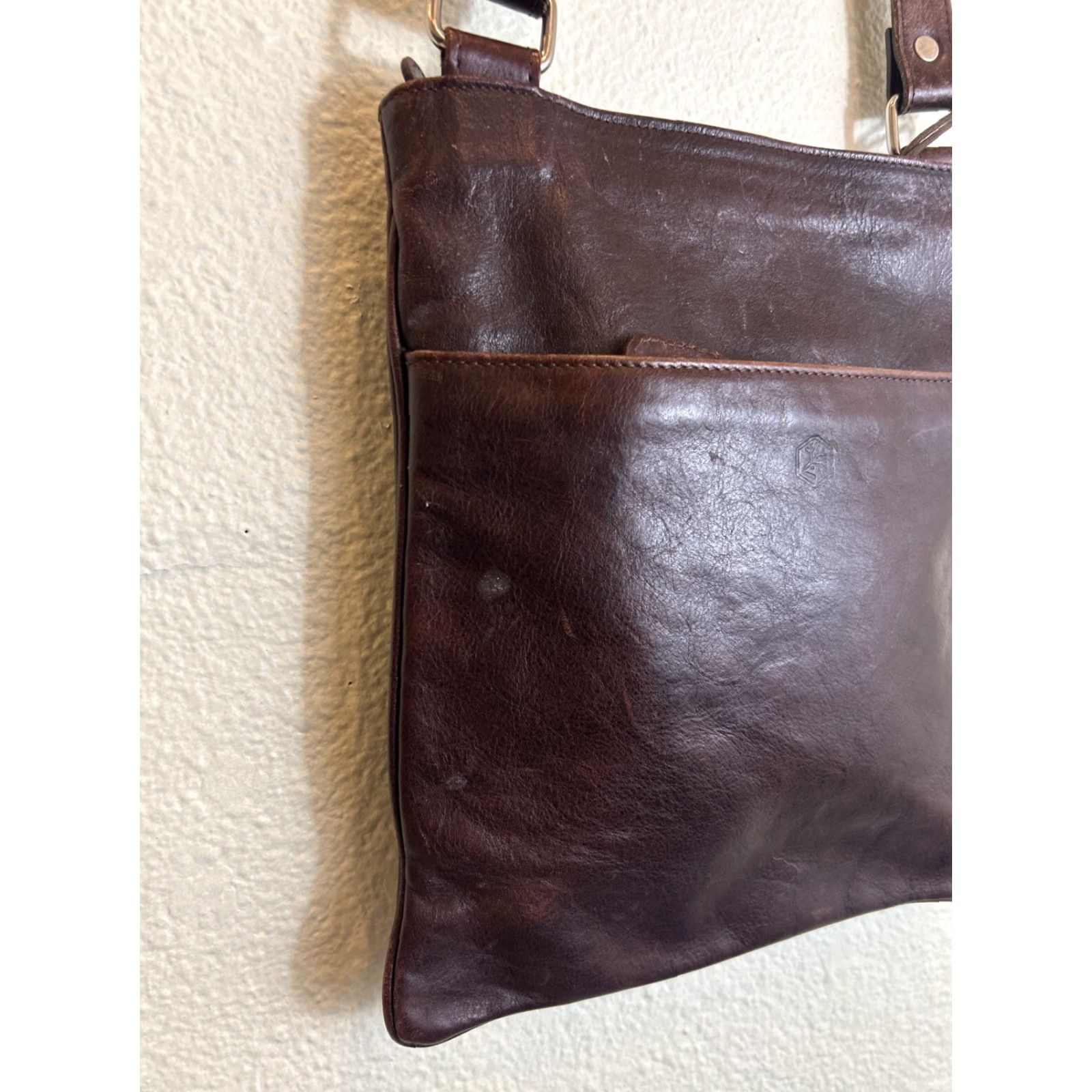 Vintage Valentina Crossbody Bag Brown Leather Made In Italy 12x10.5 Womens Size ONE SIZE - 2 Thumbnail