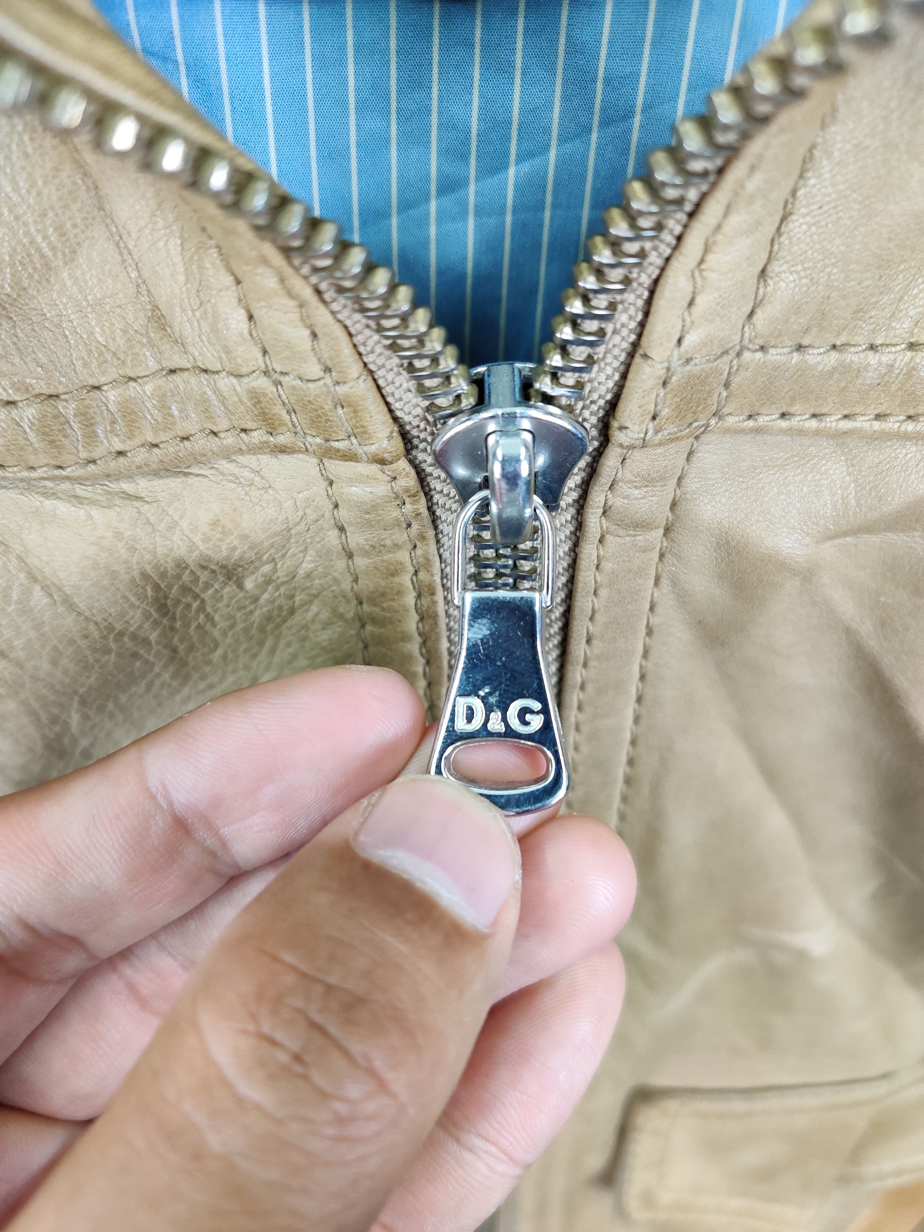 Dolce & Gabbana Vintage Dolce & Gabbana Leather Bomber Jacket Size US S / EU 44-46 / 1 - 8 Thumbnail