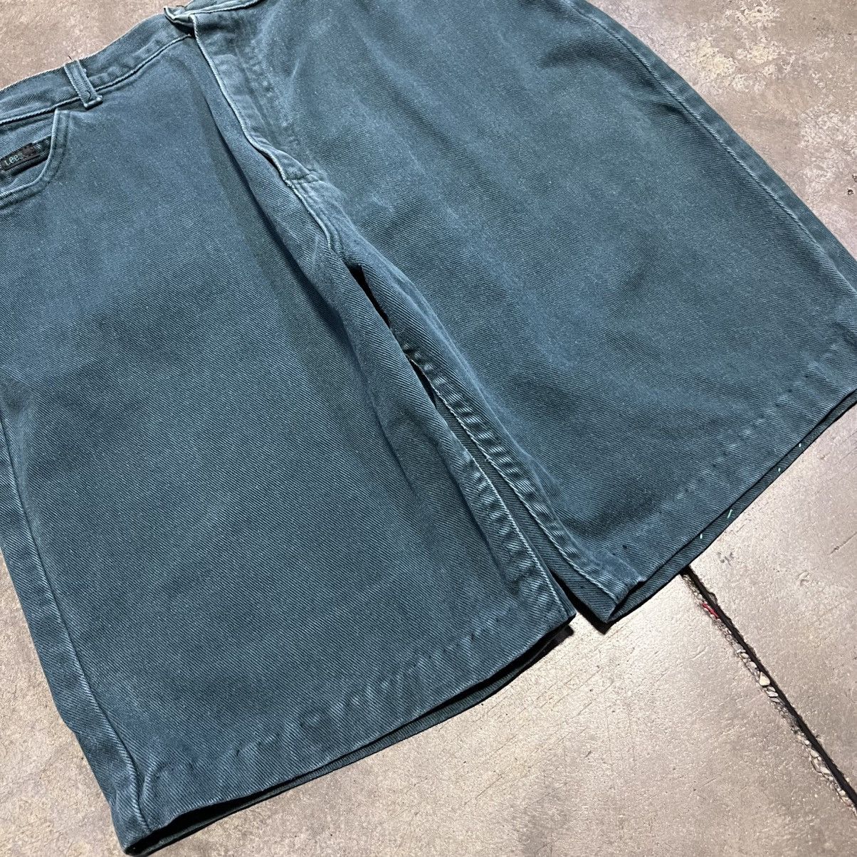 Lee Vintage 90s Lee Denim Jean Shorts Hunter Green Faded Skater Size US 31 - 8 Thumbnail