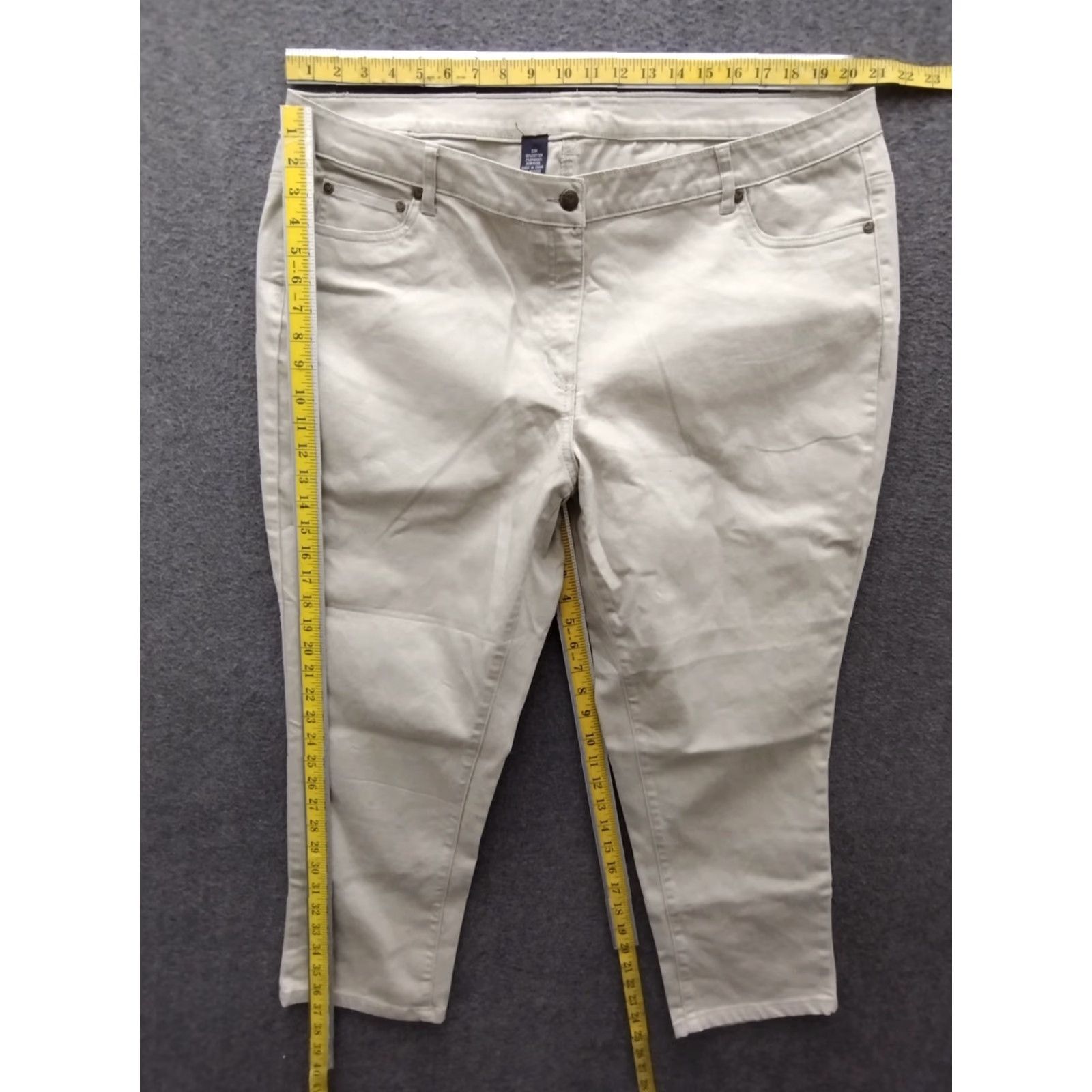 Vintage Woman Within Skinny Jeans Women 22W White Stretch 5-Pocket Denim High Rise Regular Fit XS-Plus? Size 40" / US 18 - 4 Thumbnail