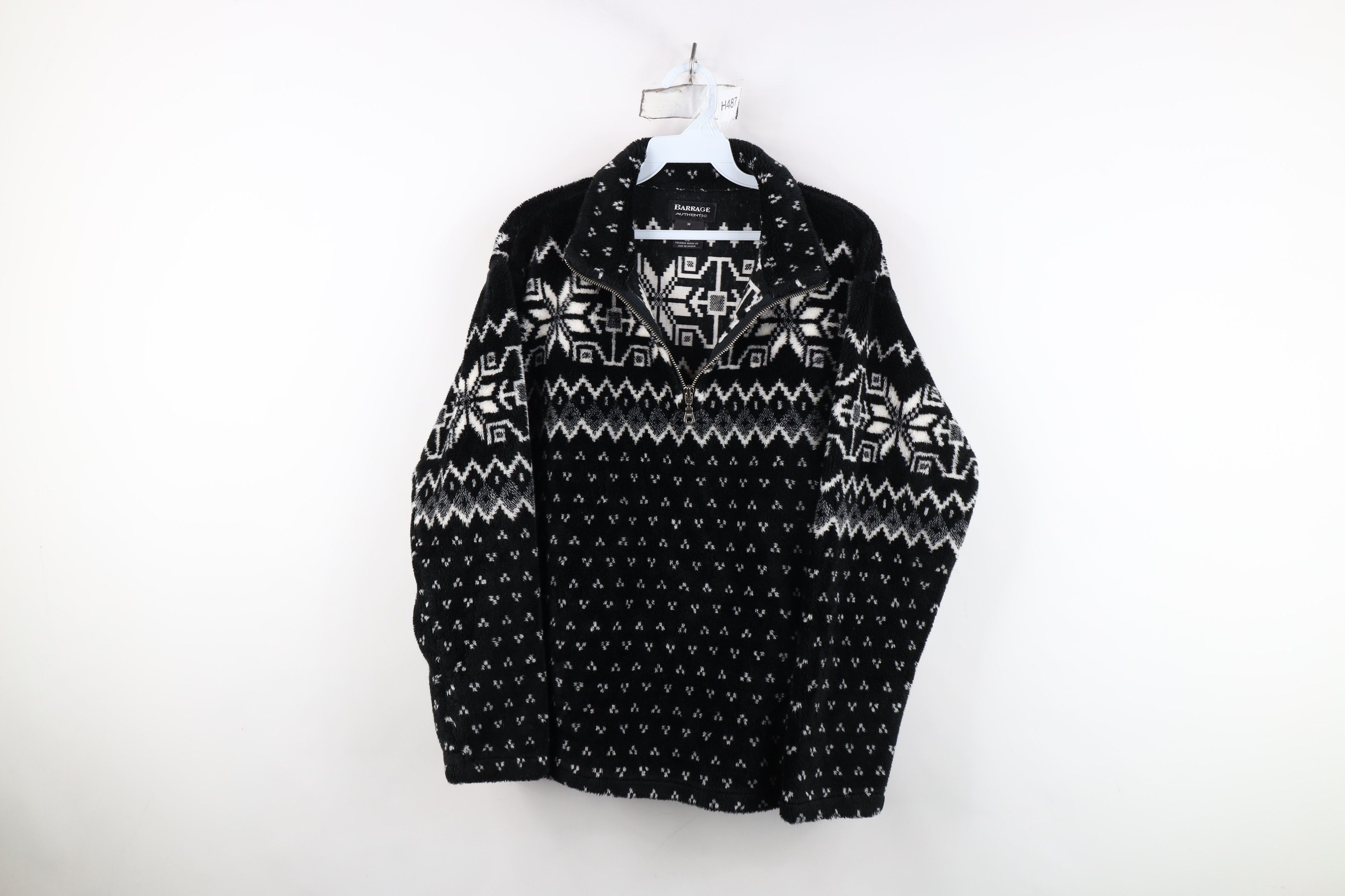 Vintage Vintage 90s Streetwear Fleece Snowflake Half Zip Sweater Size M / US 6-8 / IT 42-44 - 1 Thumbnail