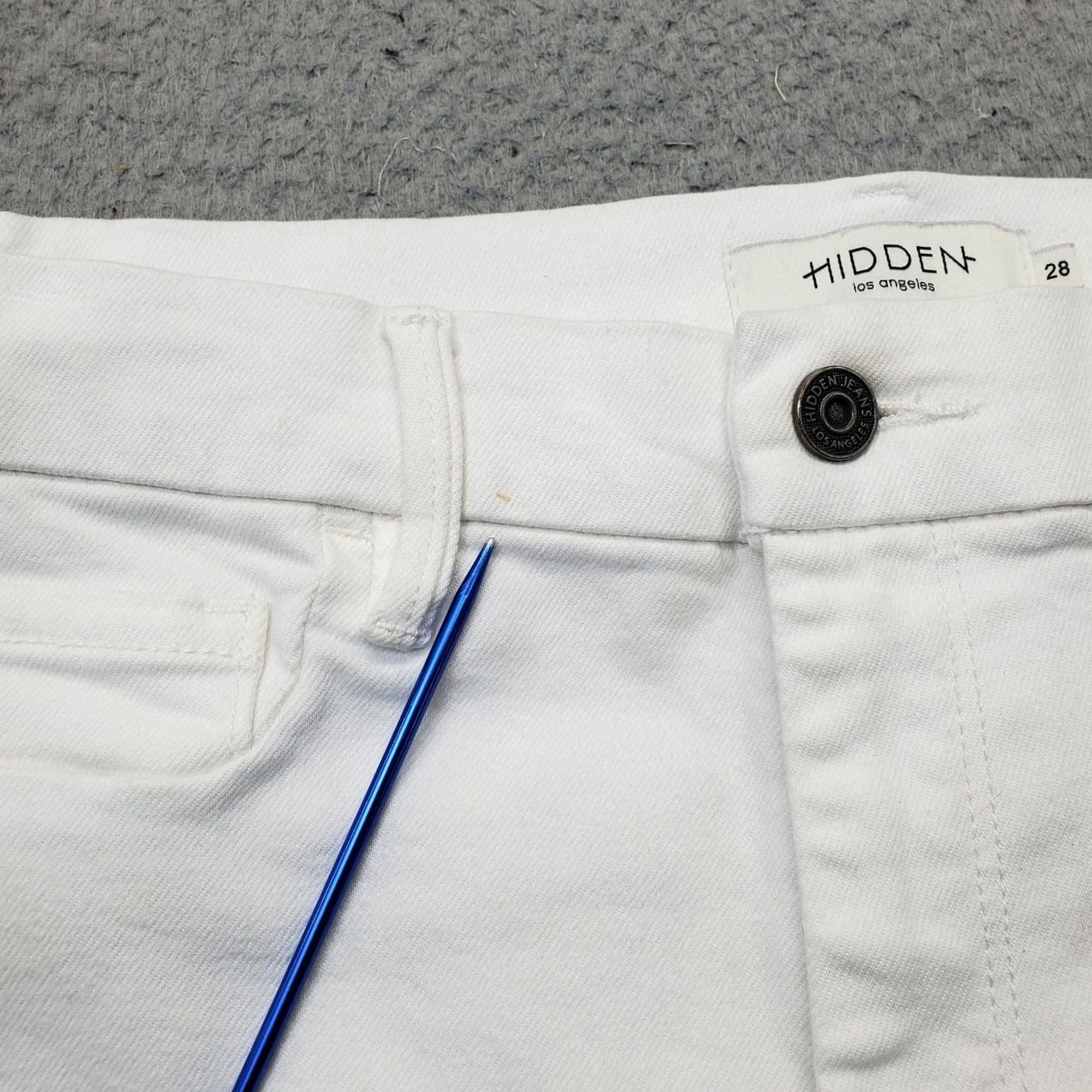 Vintage Hidden Jeans Womens Size 28 White Denim 5 Pocket Dress/Streetwear Grunge Stretch Size 28" / US 6 / IT 42 - 7 Thumbnail