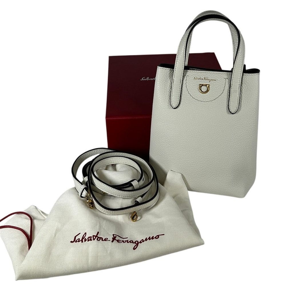 Salvatore Ferragamo SALVATORE FERRAGAMO Gancini Leather Mini Crossbody Bag White Size ONE SIZE - 1 Thumbnail