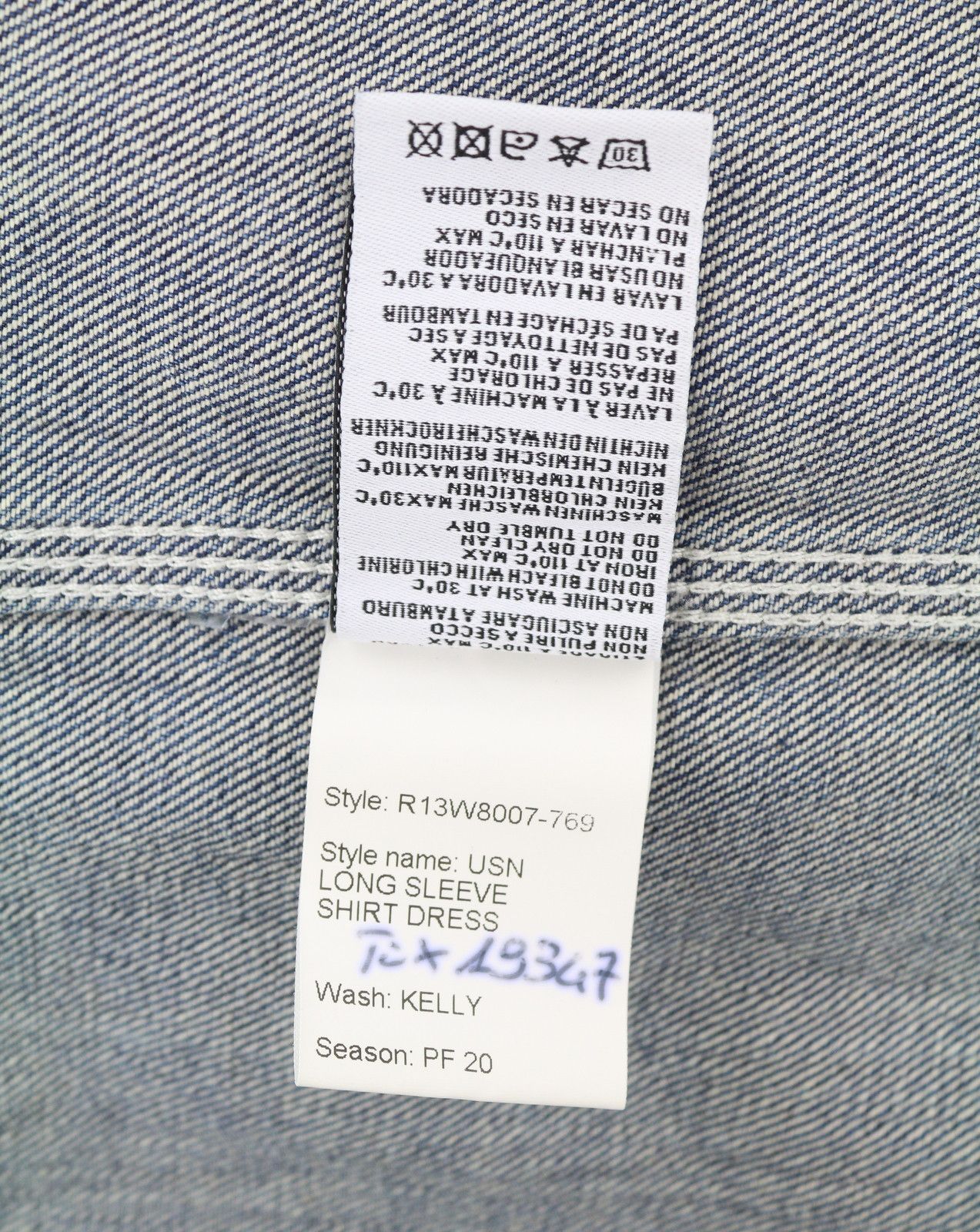 R13 USN LONG SLEEVE SHIRT M Kelly Button-Up Faded Washed 86170 Size M / US 6-8 / IT 42-44 - 7 Thumbnail