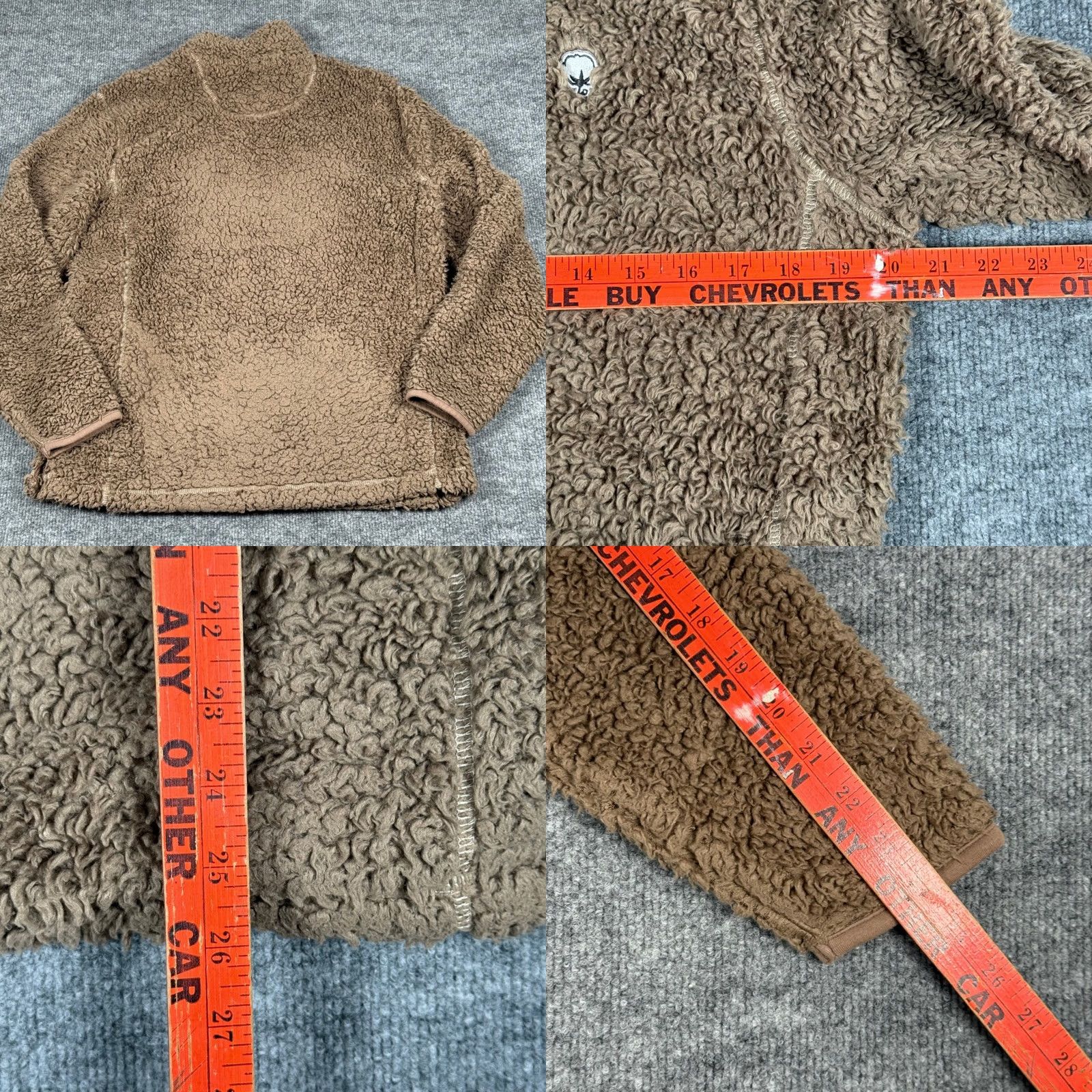Vintage Sherpa Quarter Zip Fleece Pullover Small Brown Pockets Fall Winterwear Cabincore Size S / US 4 / IT 40 - 8 Thumbnail