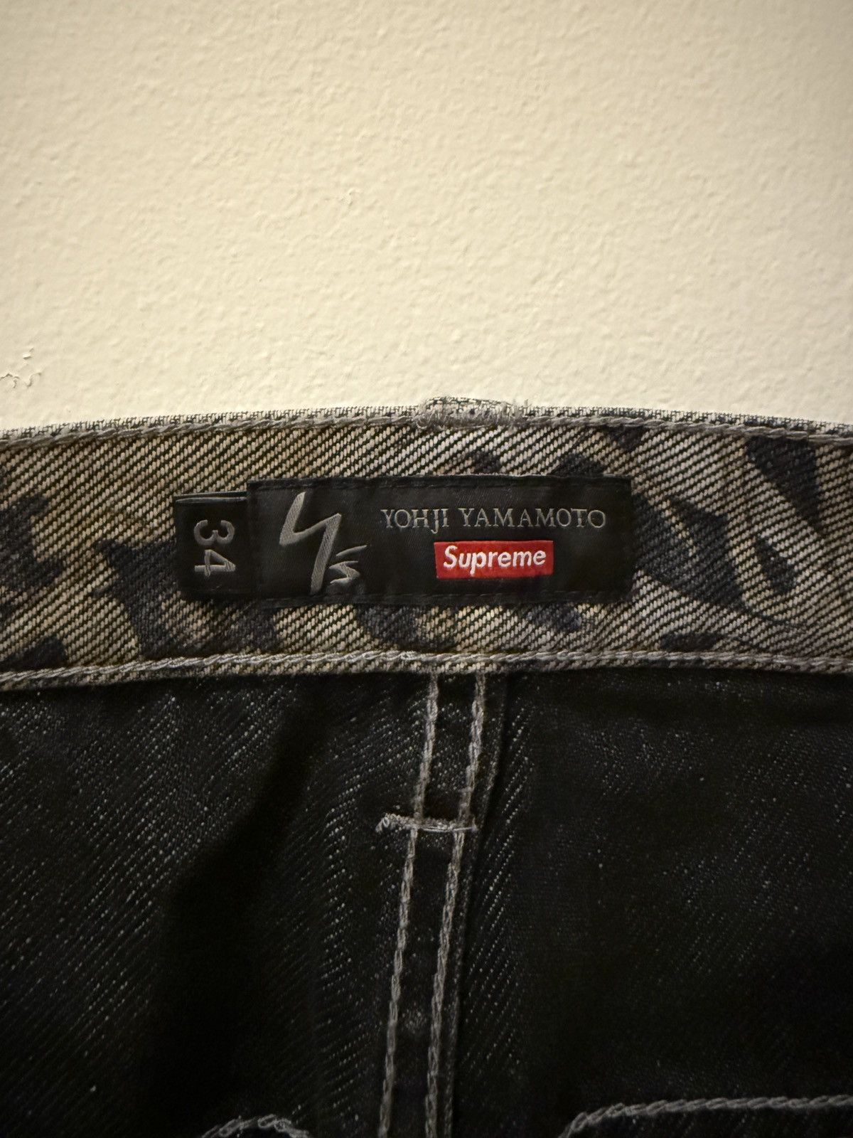 Supreme × Yohji Yamamoto Supreme x Yohji Yamamoto All Over Print Denim Jeans FW25 Size US 34 / EU 50 - 6 Thumbnail