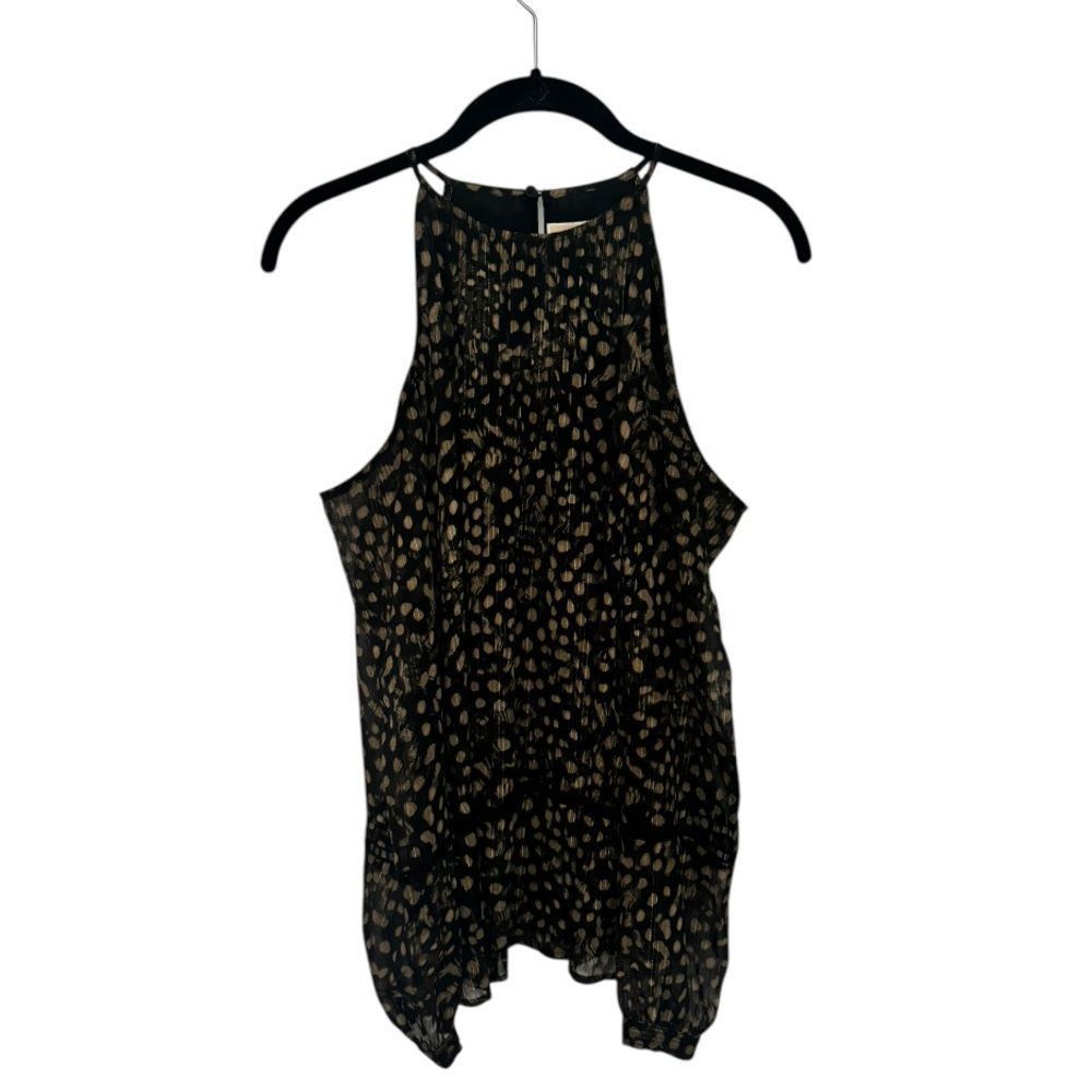 Michael Kors MICHAEL Michael Kors Cold Shoulder Blouse Black Beige Print Size XS / US 0-2 / IT 36-38 - 3 Thumbnail