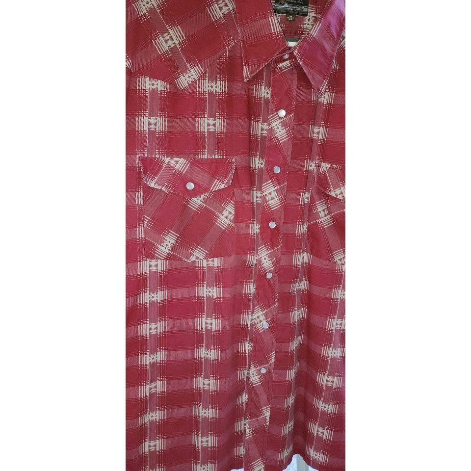 Vintage 2XL Vintage Outlaw Western Red Plaid Snap-Front Long Sleeve Size US XXL / EU 58 / 5 - 5 Thumbnail