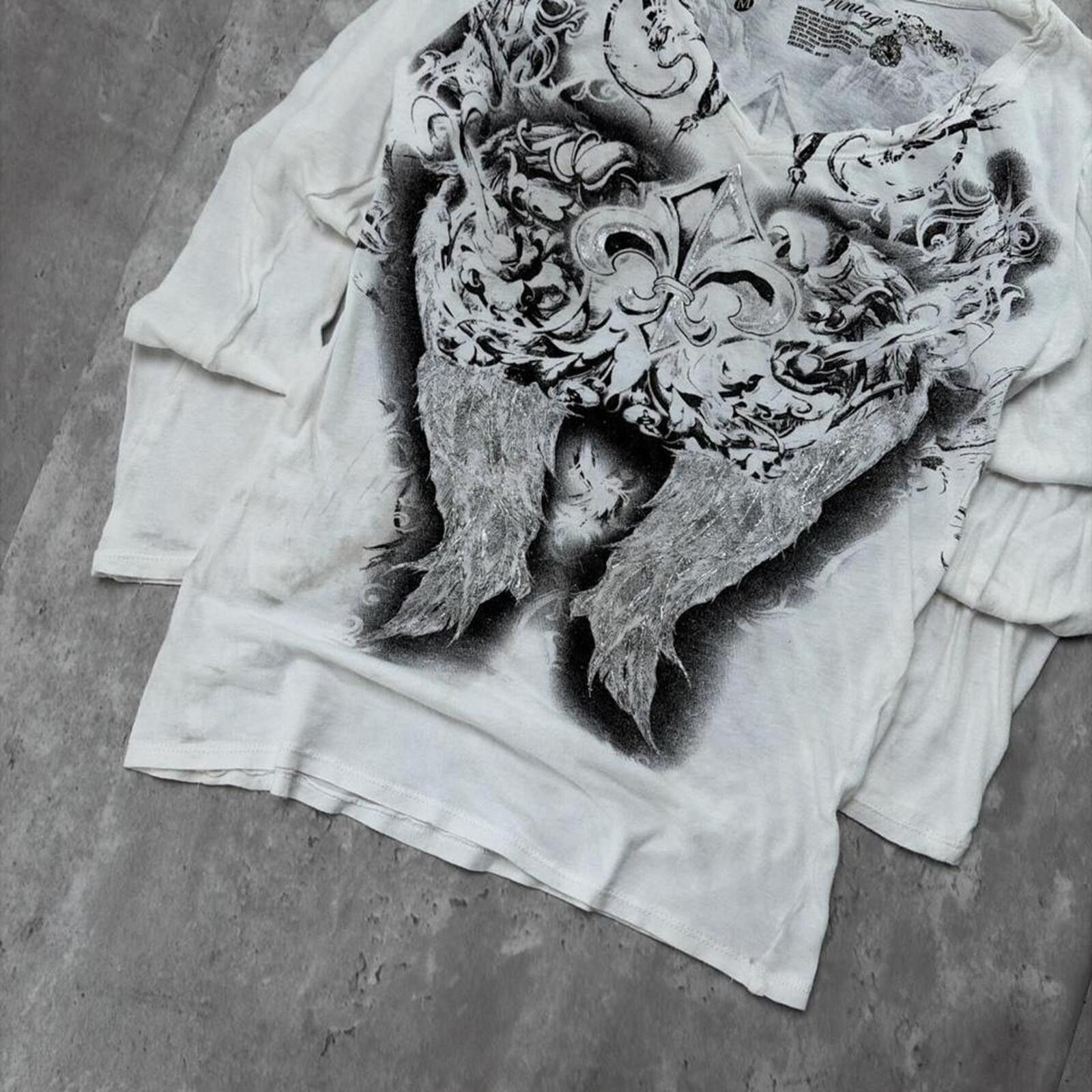 Other Y2K L.O.L. Vintage Gothic Angel Wings Long Sleeve Shirt Size L / US 10 / IT 46 - 6 Thumbnail
