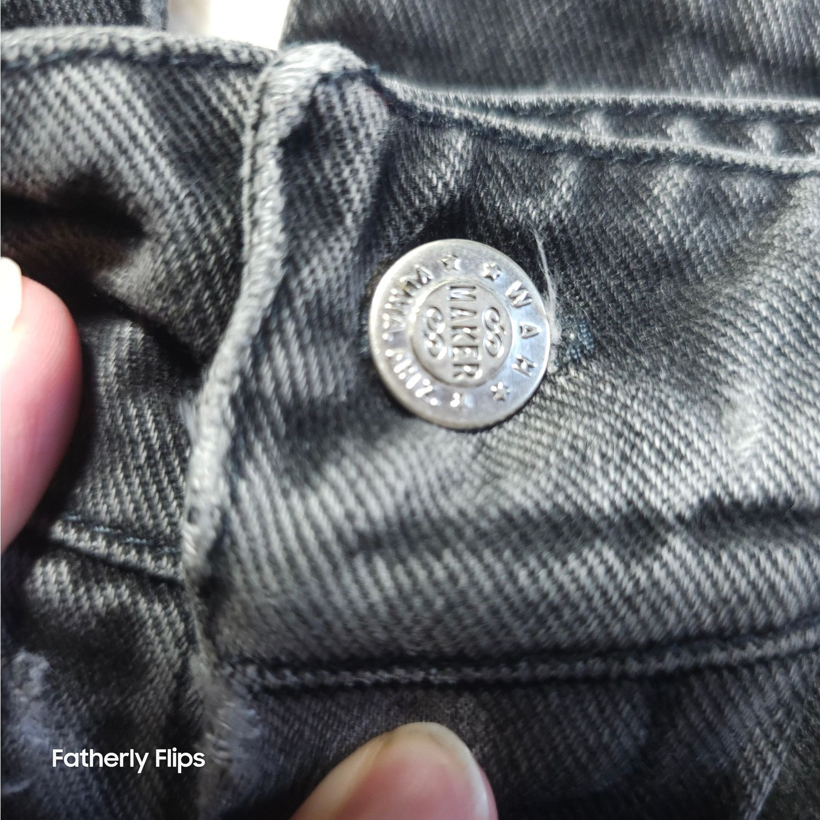 Other WAH Makers Black Cinch Back Jeans Size 36 Button Fly Denim Size US 36 / EU 52 - 3 Thumbnail