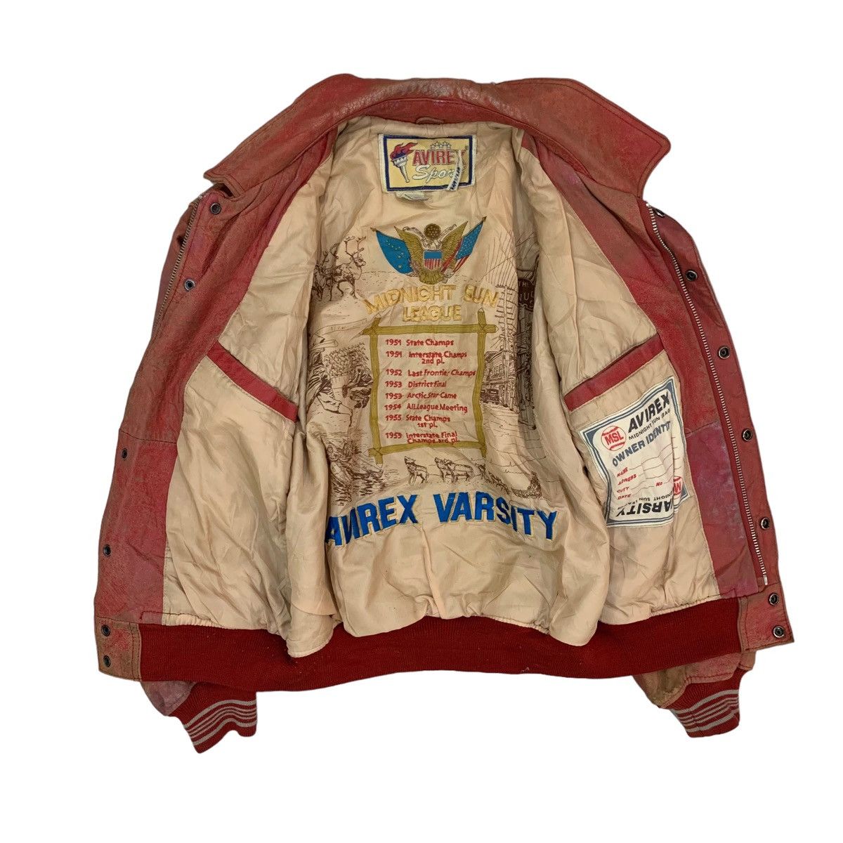 Avirex 🔥Vintage Avirex Sport Leather Varsity Jacket Size US M / EU 48-50 / 2 - 1 Thumbnail