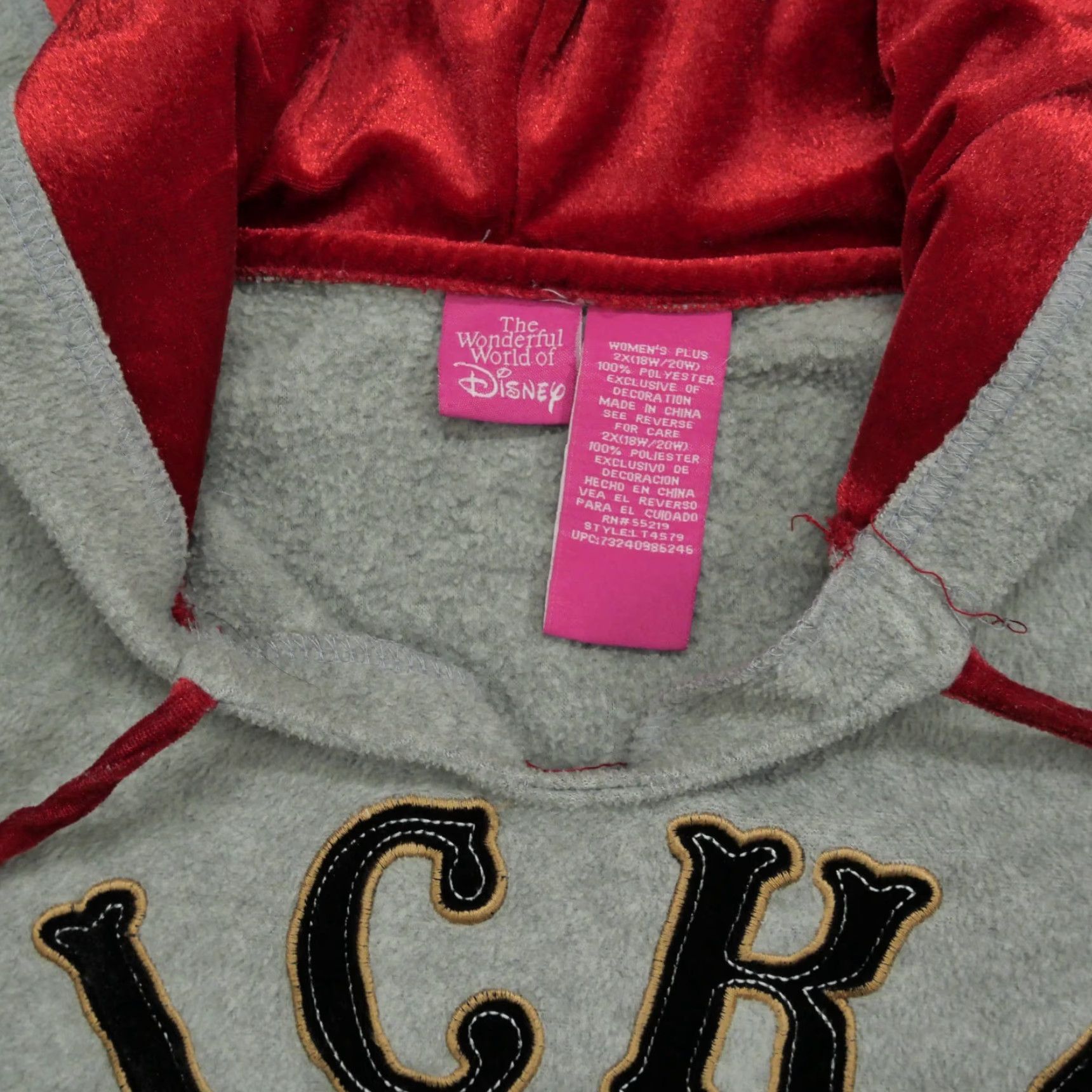 Disney VINTAGE Disney Mickey Mouse Hoodie Womens 2X Grey Fleece Pullover Pullover casual logo 90s Womens Size XXL / US 16-18 / IT 52-54 - 6 Thumbnail