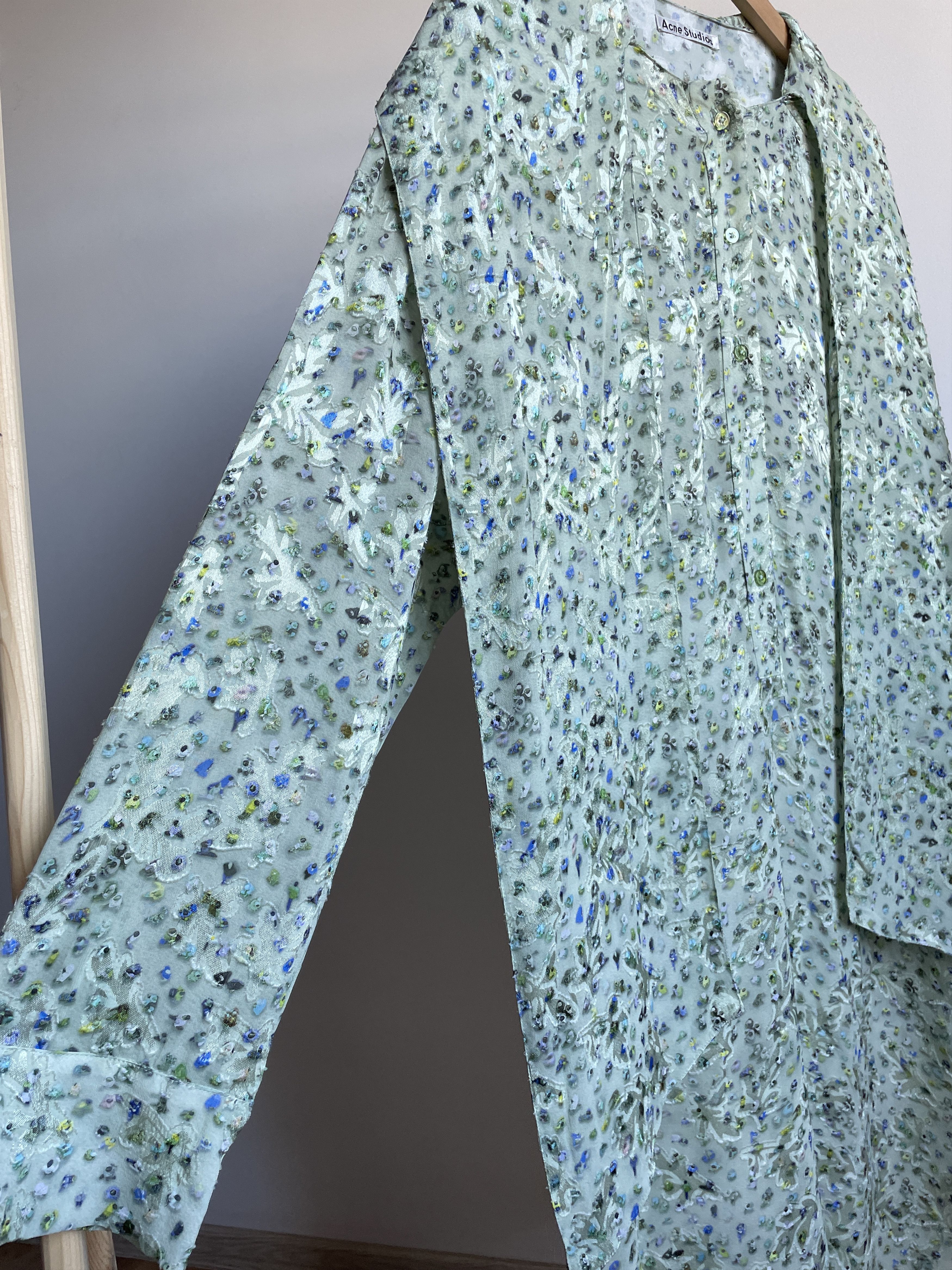 Acne Studios Acne Studios Crowd-Print Floral Scarf Neck VIscose Dress Size XS / US 0-2 / IT 36-38 - 9 Thumbnail
