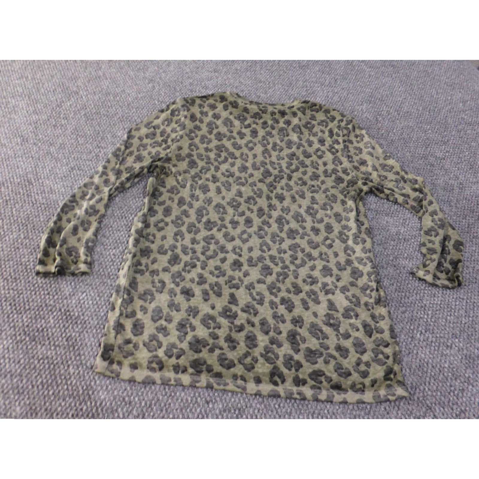 Lucky Brand Lucky Brand Blouse Shirt Women Crew Neck Green Animal Print Knit Modal L Casual Short Sleeve Basic Regular Stretch - (Remove stray punctuation) Size L / US 10 / IT 46 - 6 Thumbnail