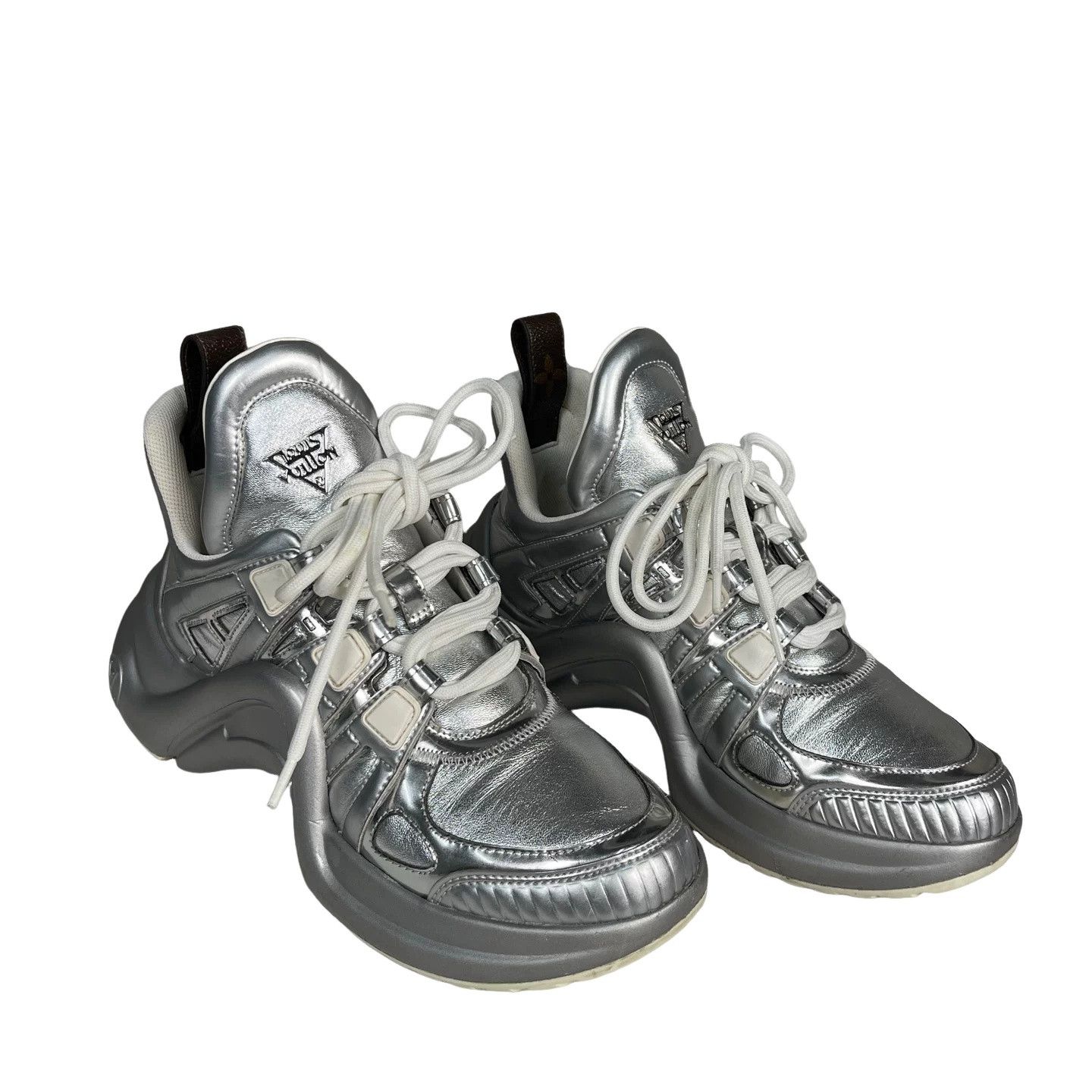 Louis Vuitton Louis Vuitton Silver Archlight Sneakers Size 36 Size US 6 / IT 36 - 1 Thumbnail