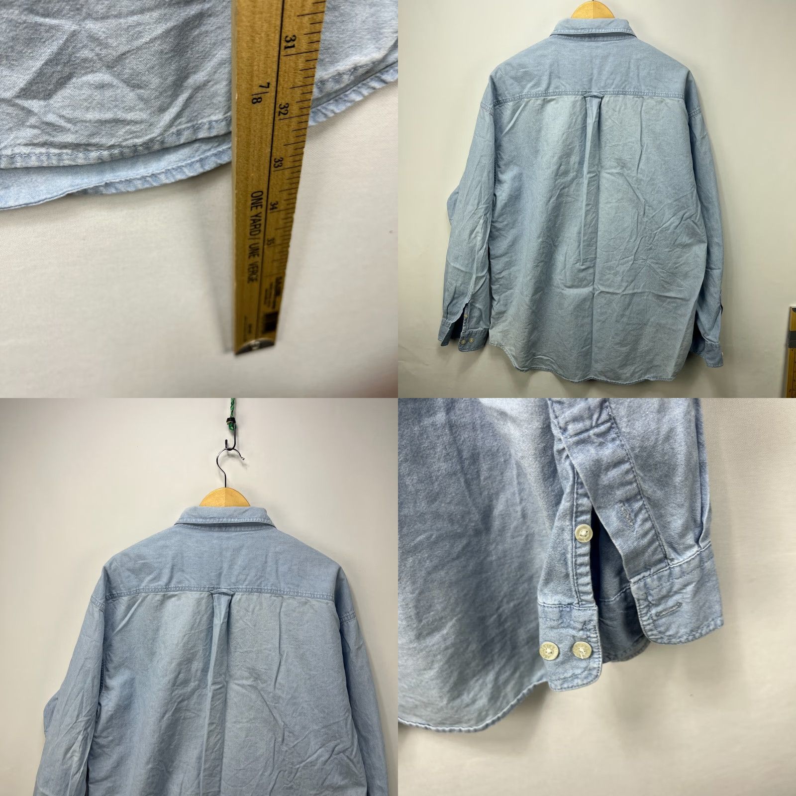 Vintage VINTAGE 90s Looney Tunes Button-Up Longsleeve Shirt 2XL Men Blue XXXL? Size US XXL / EU 58 / 5 - 8 Thumbnail