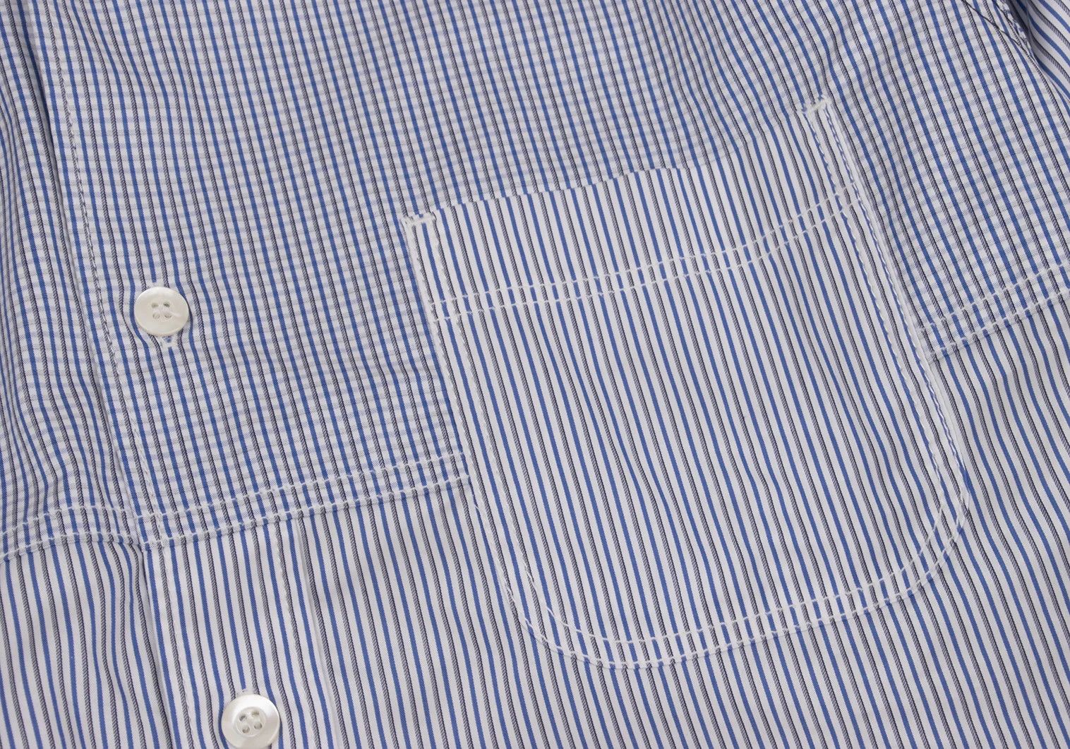 Junya Watanabe Button-Down Striped Shirt in Navy Blue and Others, XS Size US XS / EU 42 / 0 - 3 Thumbnail