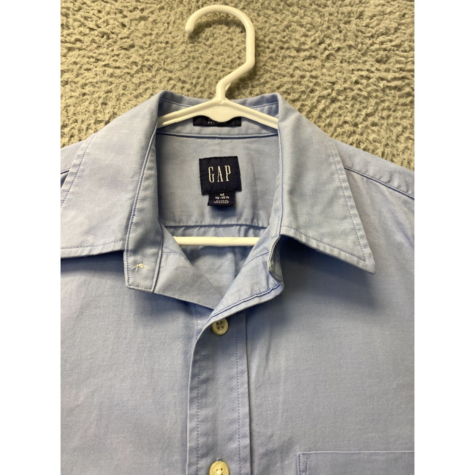 Gap Gap Dress Shirt Mens Size 15-15.5 Blue Long Sleeve Fitted /98-56 Size 40R - 2 Thumbnail