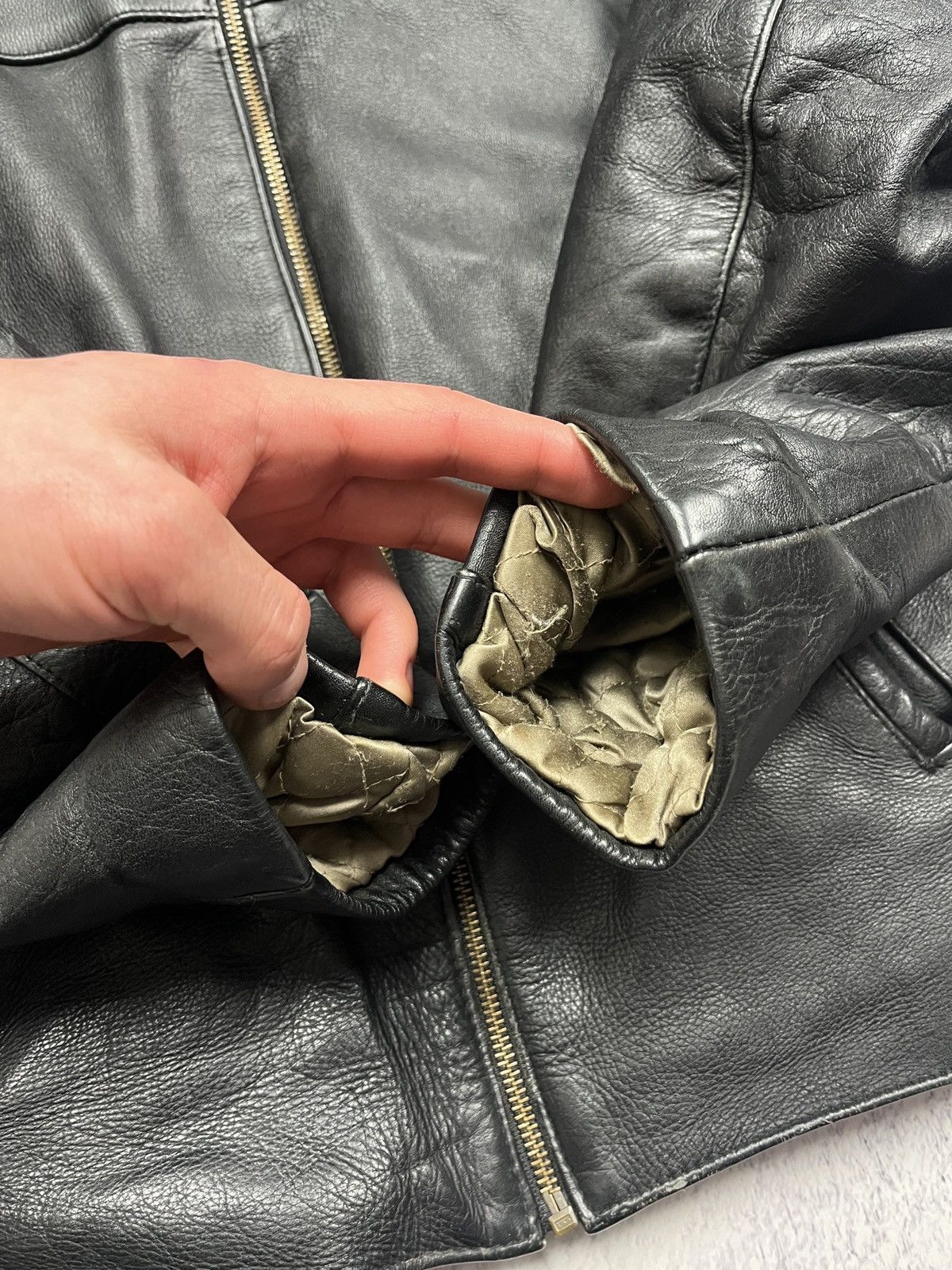 AMI Y2K Vintage AMI Leather Jacket Moto Streetwear Style USA VTG Size US S / EU 44-46 / 1 - 15 Thumbnail