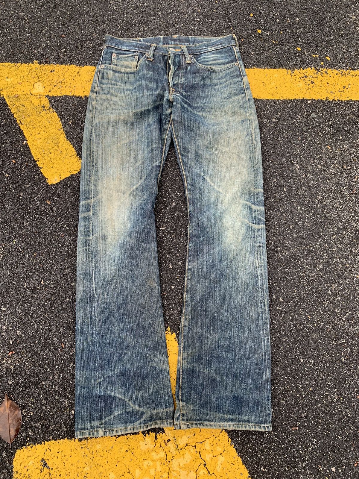 Pre-owned If Six Was Nine X Le Grande Bleu L G B Flare Studio D'artisan Selvedge & Nice Faded In Faded Check